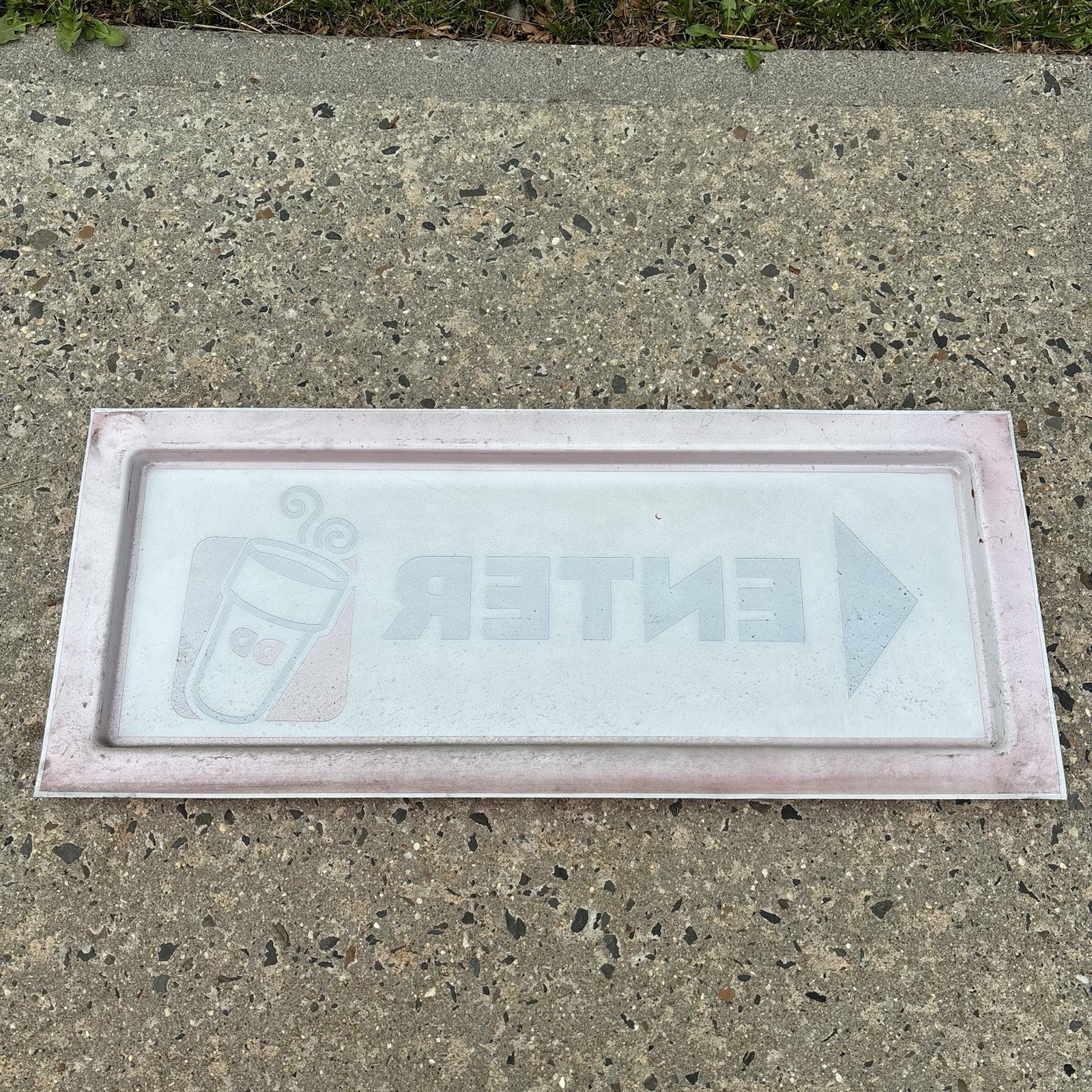 Dunkin Donuts Directional Enter Left Arrow Sign Plastic 30&Prime;x12&Prime;