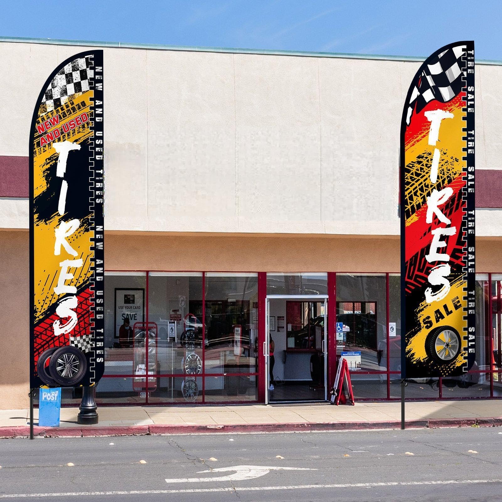 Hunnmingre 2 Pack 12 Feet Tire King Flags And Use Tires Shop Feather Flags For