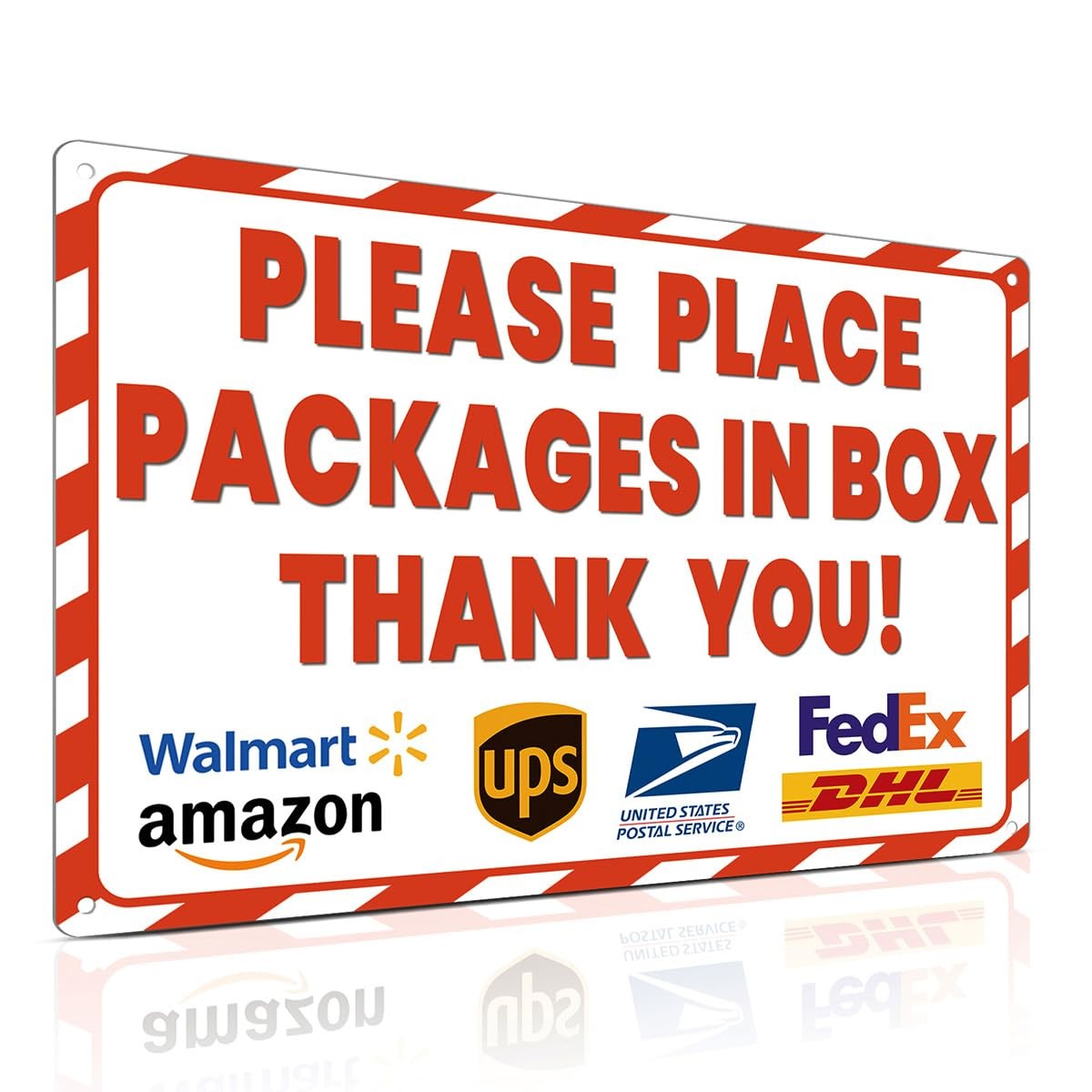 8×12 Inch Rust-Free Aluminum Package Delivery Sign for Outdoor Use – Please P…