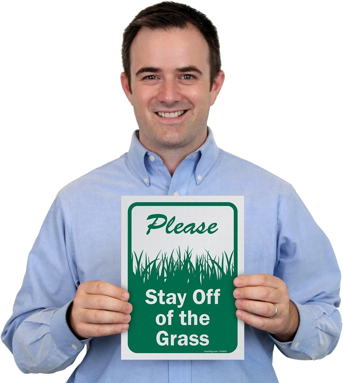 Pack of 5 12 x 9 inch “Please Stay Off The Grass” Sign, Screen Printed, 10 mi…
