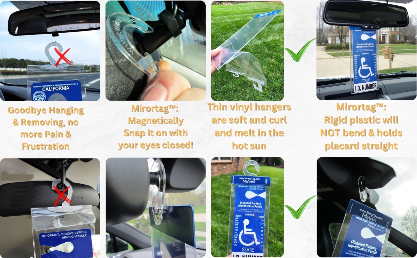 Handicap Parking Placard Holder – Magnetic Display for Disabled Permit Tag, USA