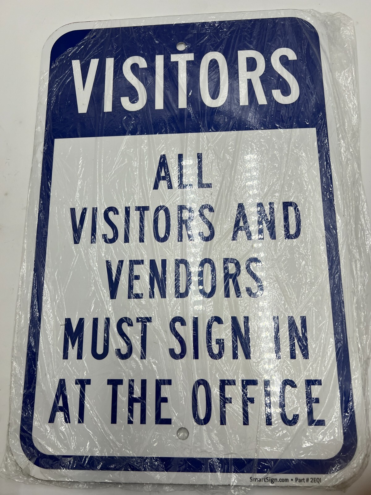 Qty 2 SmartSign All Visitors and Vendors Must Sign In Office Sign 12 x 18&Prime; 2EQI