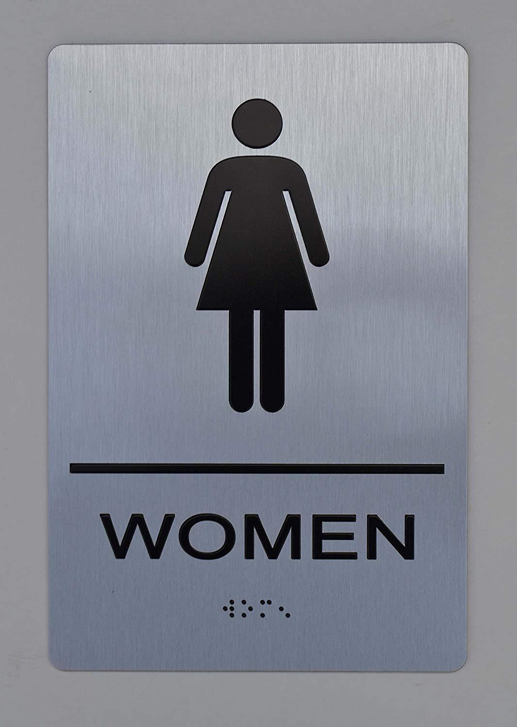 Women Sign – (Aluminum, Brush Silver, Size 6×9) The Sensation line-REF24-1027