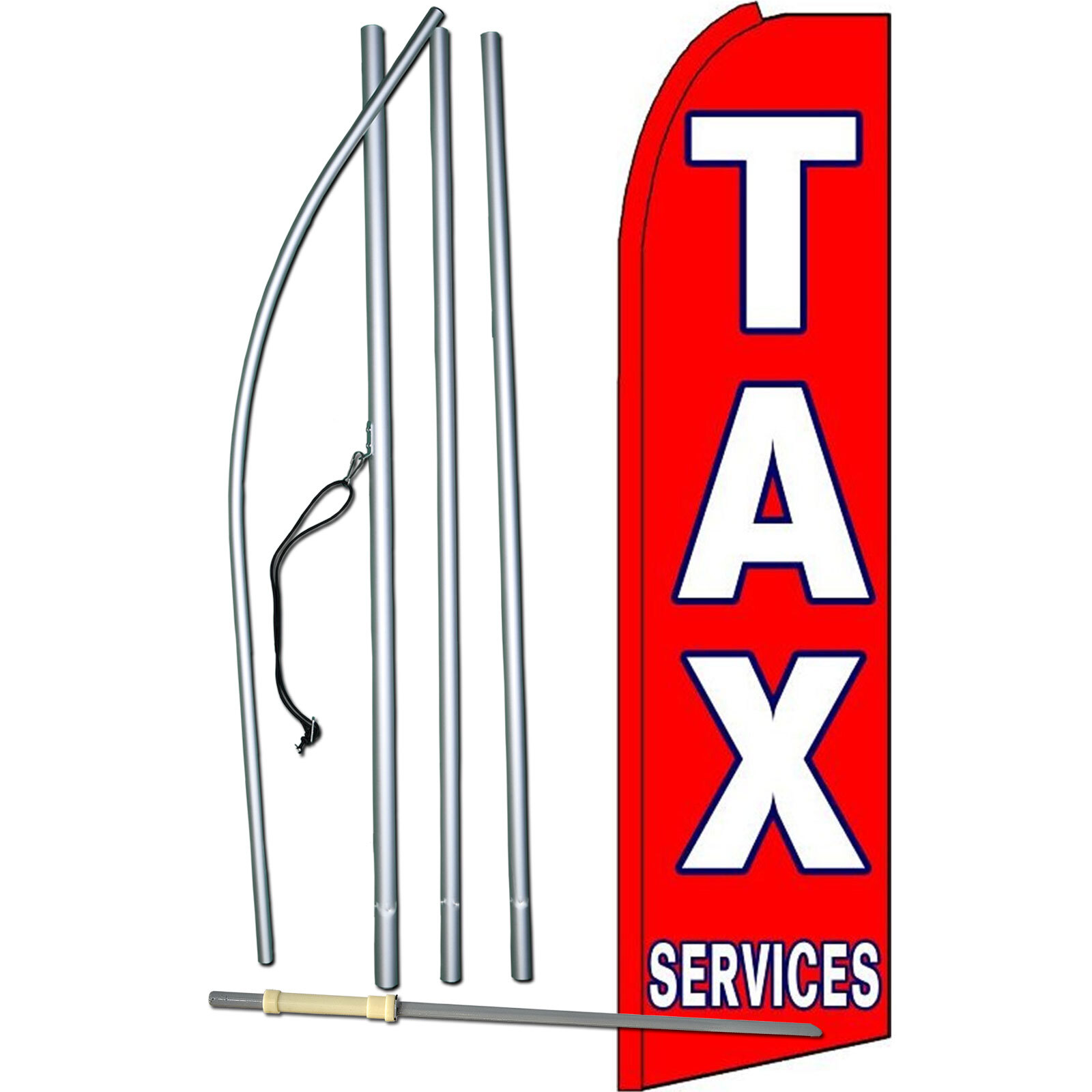 Tax Services Flag with Flag Pole and Spike