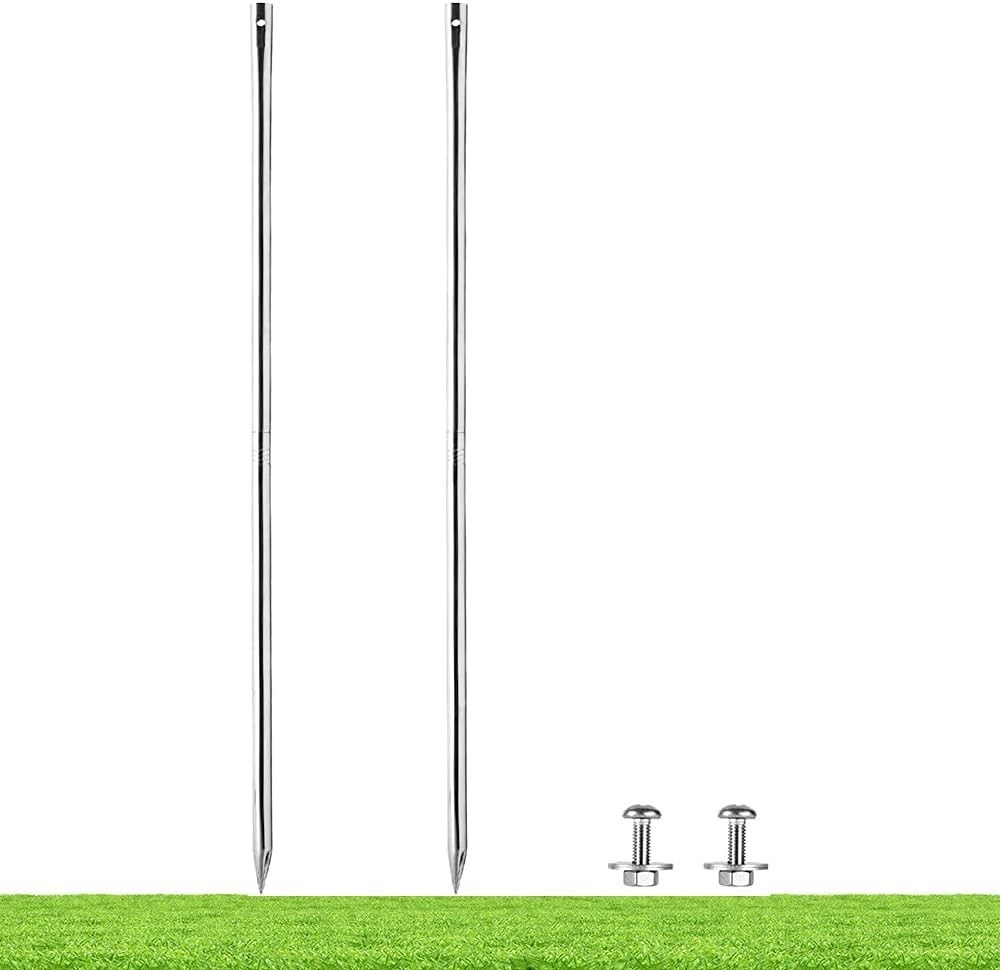 4 Count Stainless Steel Yard Sign Stakes – Easy Installation, 2.3 Feet Long