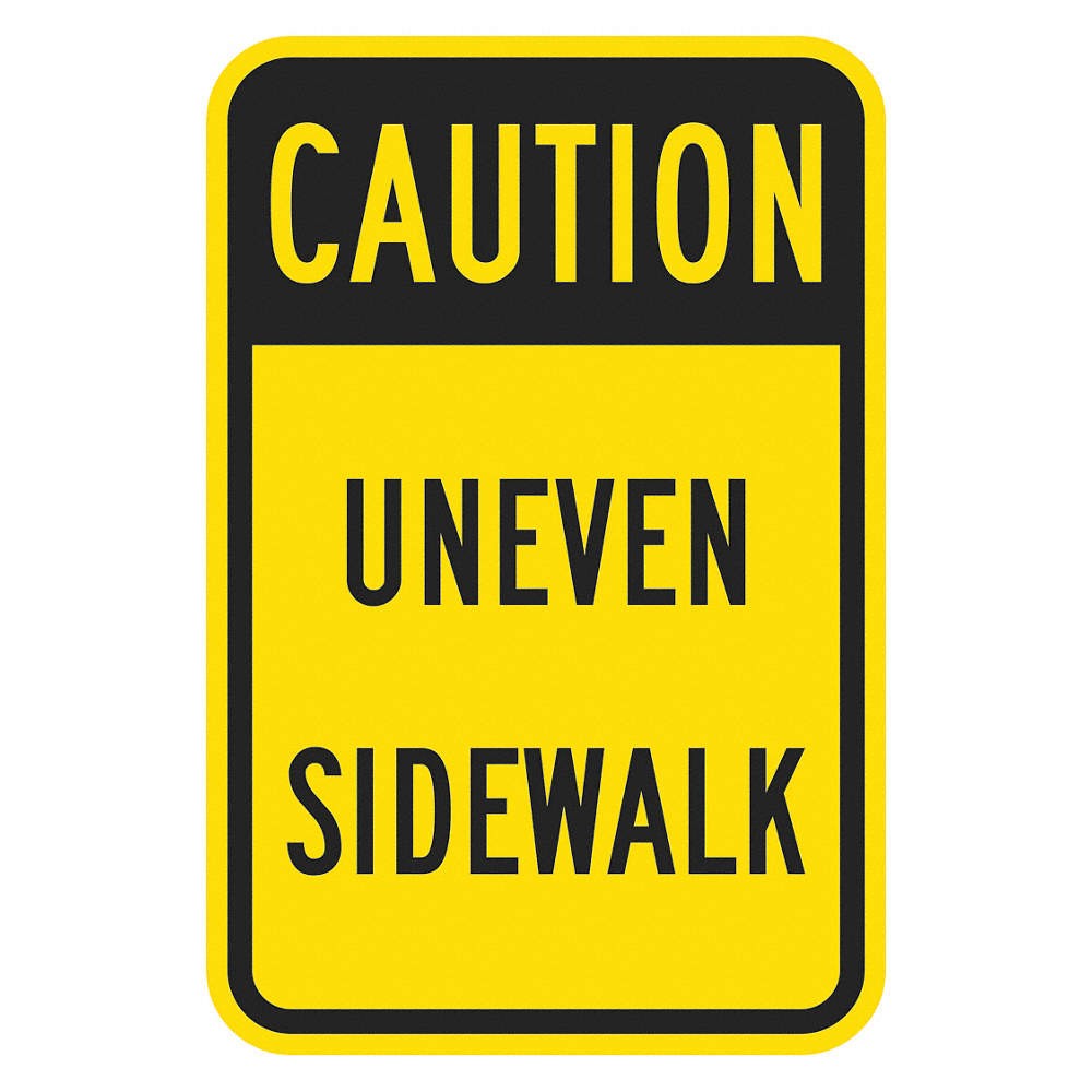 LYLE T1-1373-EG_12x18 Rflctv Tripping Hazard Caut Sign,18x12in 448X89