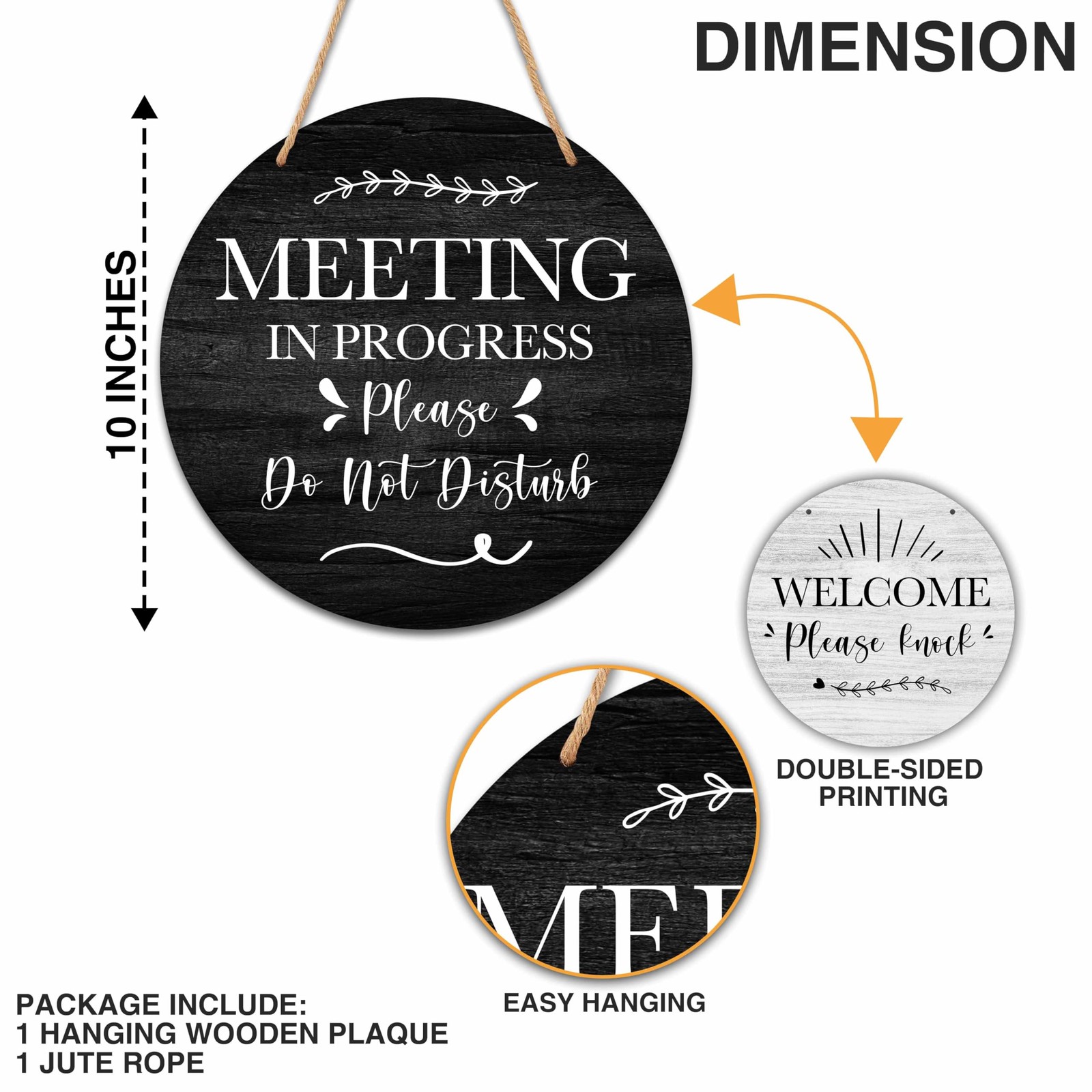 Do Not Disturb Door Hanger Sign, Funny Office Decor Meeting in Progress, Doub…