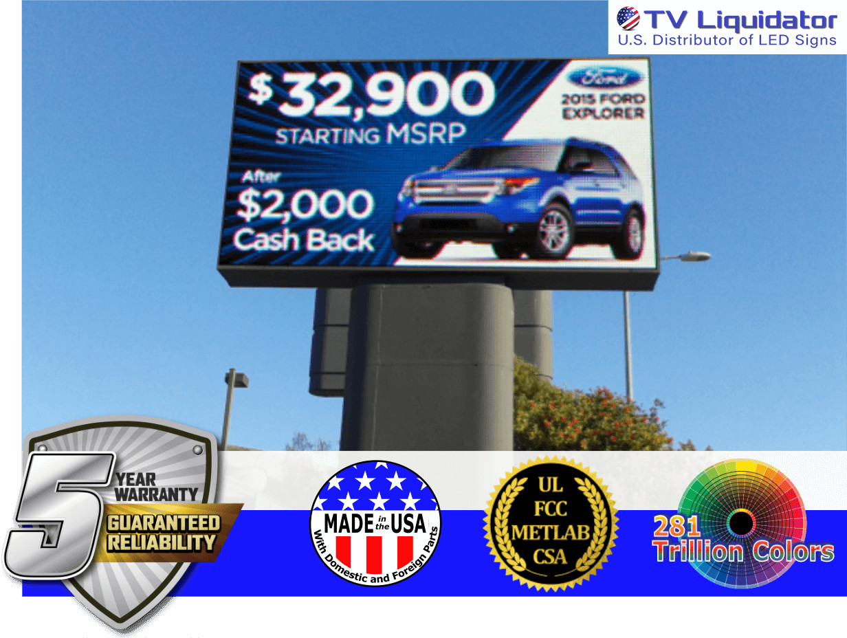 104&Prime; x 54&Prime; Industrial Full Color LED Sign ~ UL, MET, CSA, FCC – TV Liquidator