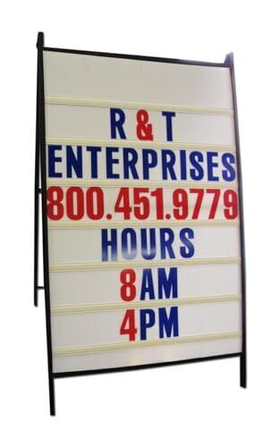 42&Prime; Steel Double Sided A-Frame Sidewalk Sign – Letter Track & Letters