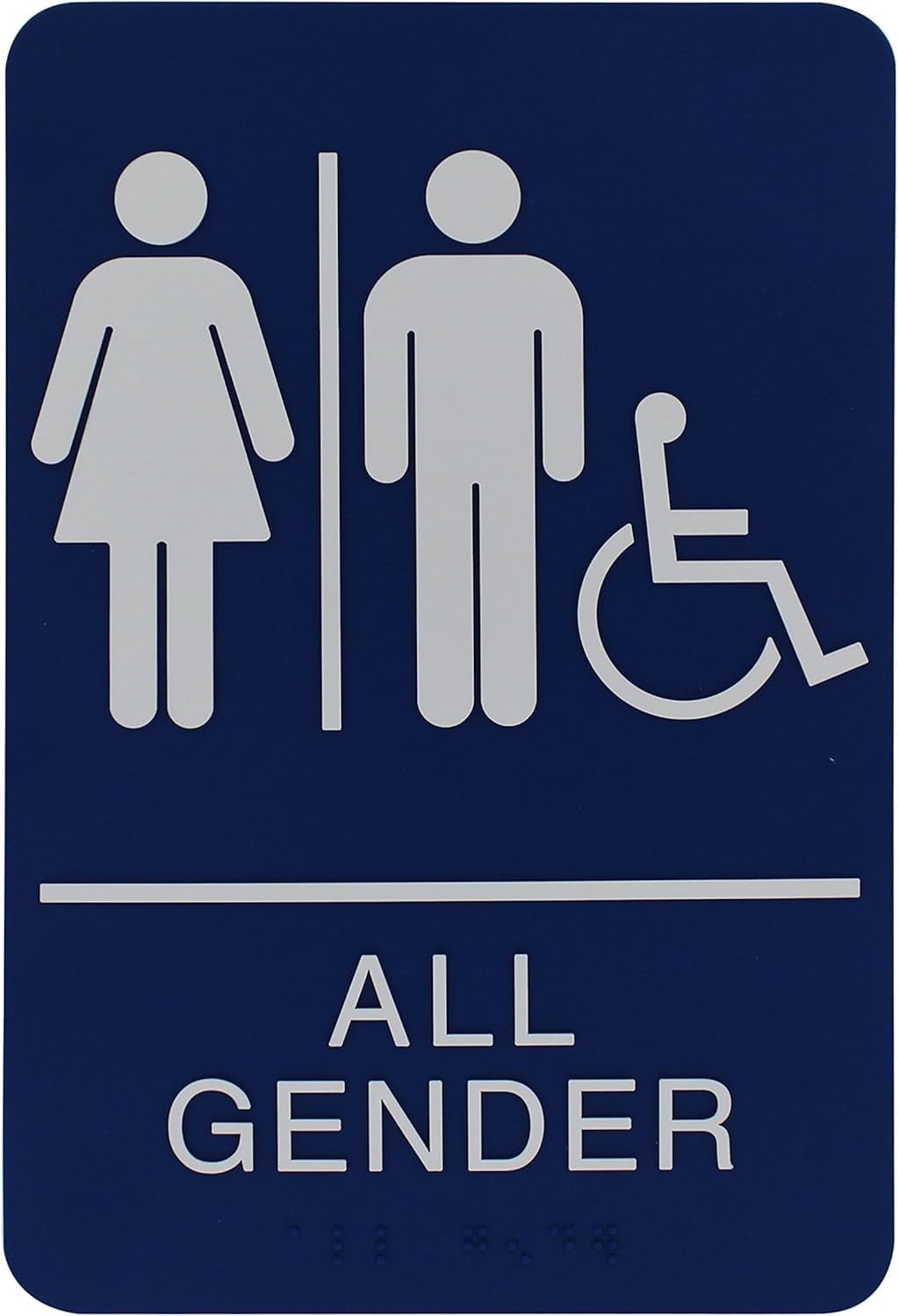 Headline Sign 9487 ADA Wheelchair Accessible All Gender Restroom Sign 6×9 Blue