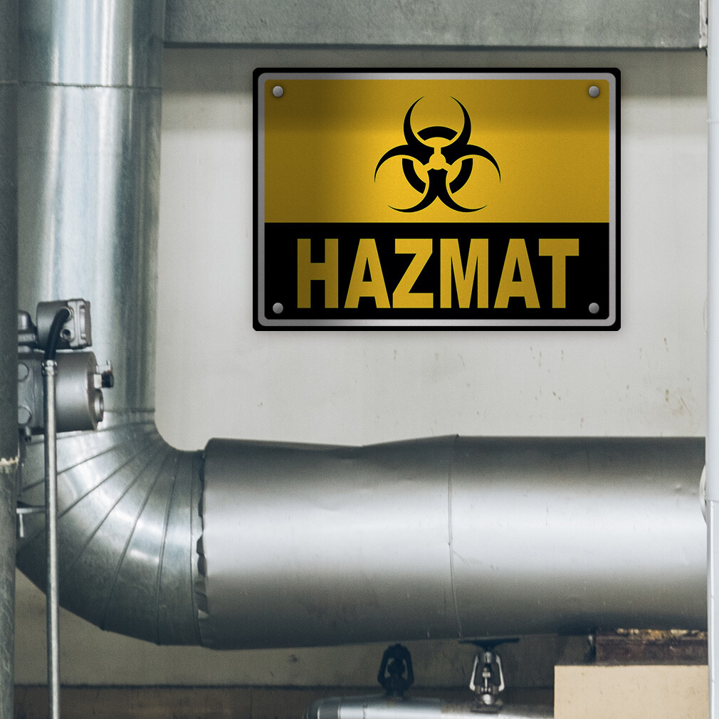 Horizontal Metal Sign Biohazard Hazmat Clean Weatherproof Street Signage