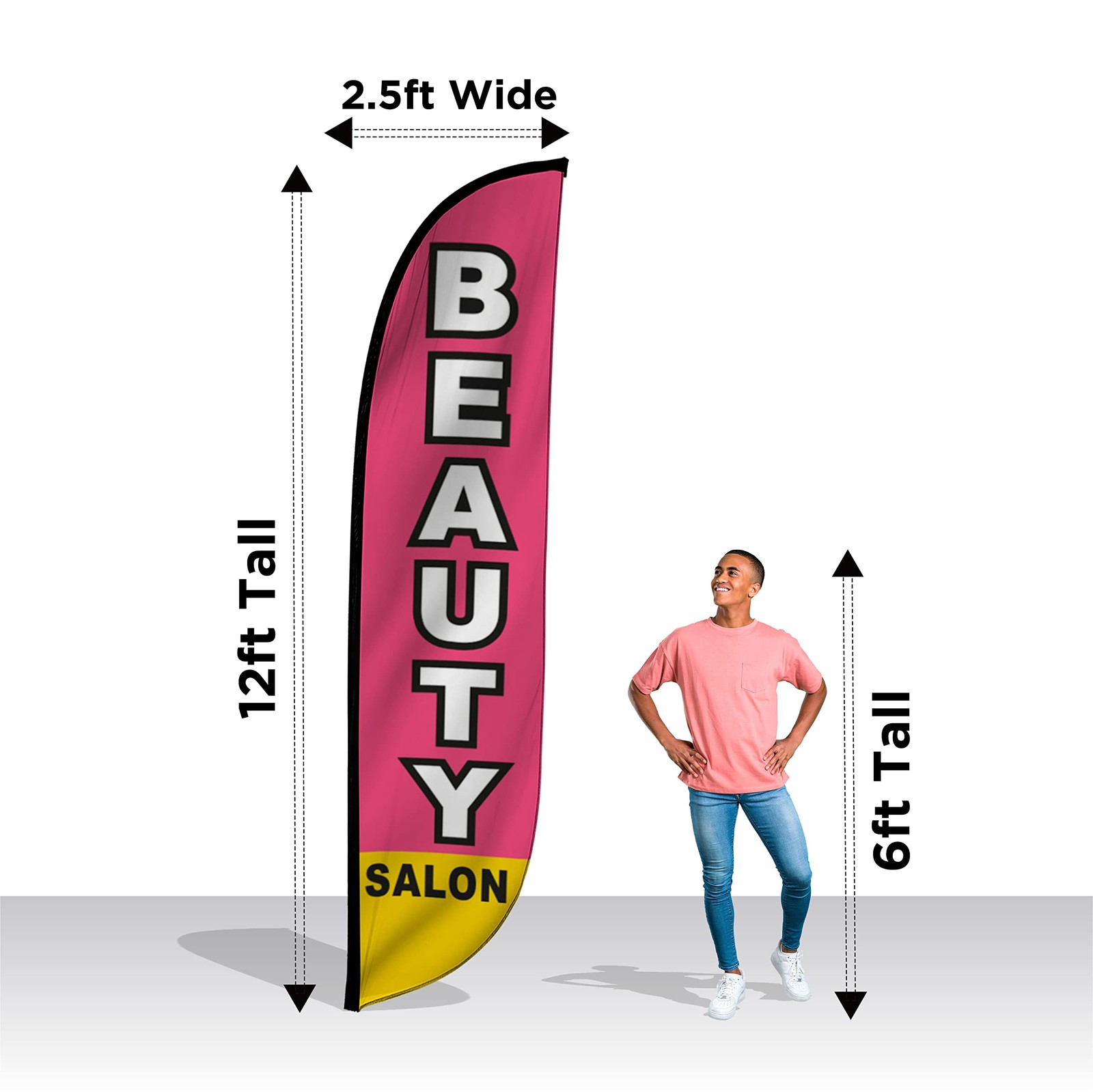 Lookourway Feather Flag Banner – 12 Feet Tall Advertising Flags For Outdoor