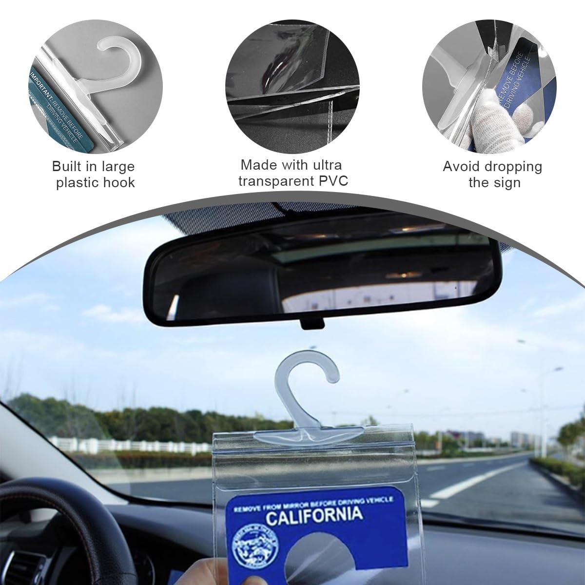 KVAEY Handicap Placard Holder, 11.6&Prime;×5&Prime; Transparent Disabled Parking 1 PCS
