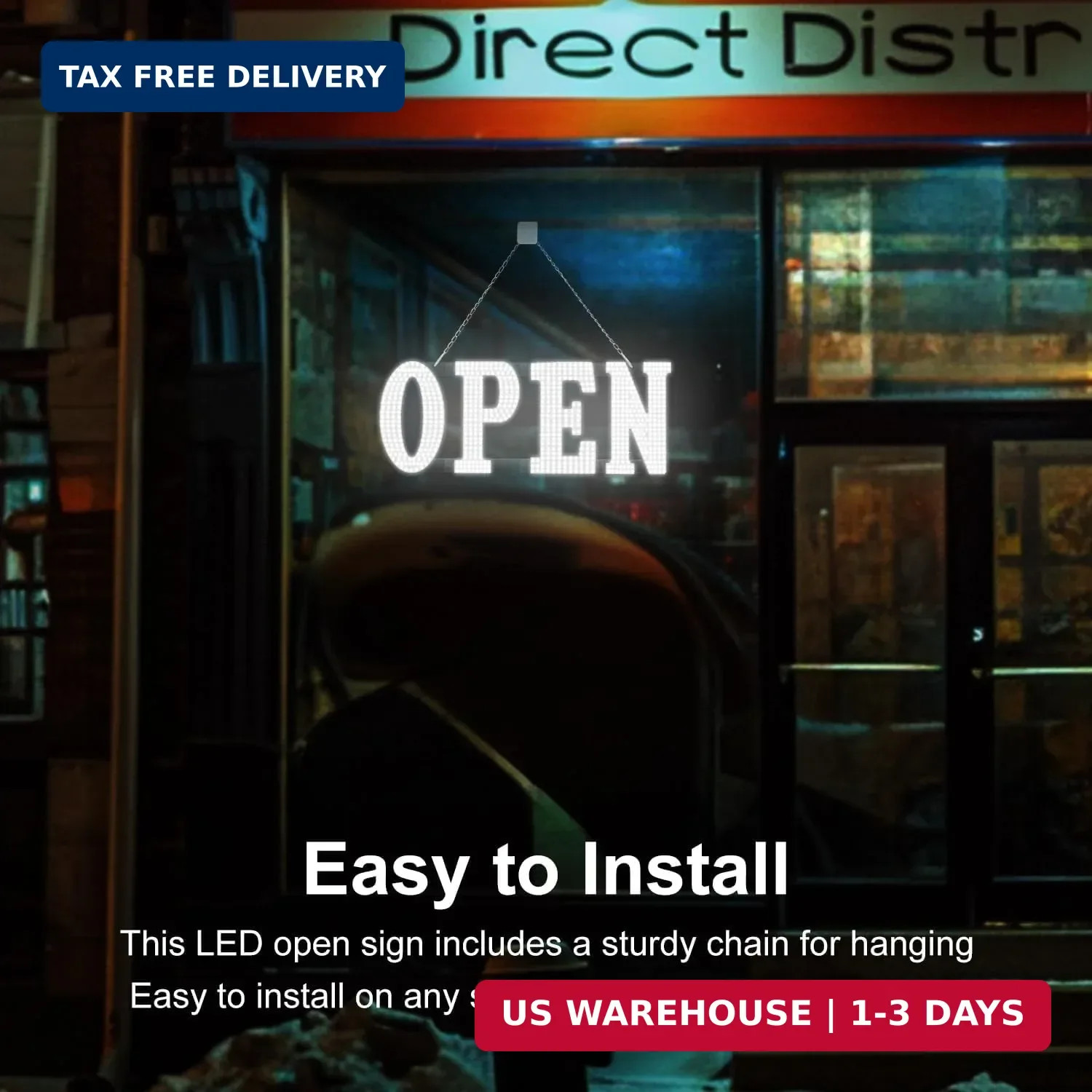40&Prime;x14&Prime; Large Open Sign for Business, Open Signs Led with Hanging Installation,