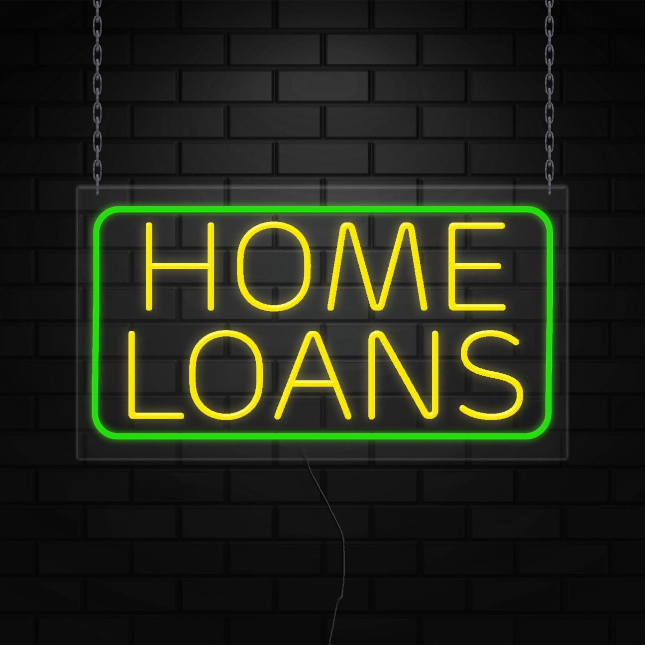 Home Loans Sign for Business Displays | LED Flex Neon | 37&Prime;W x 20&Prime;H x 1&Prime;D