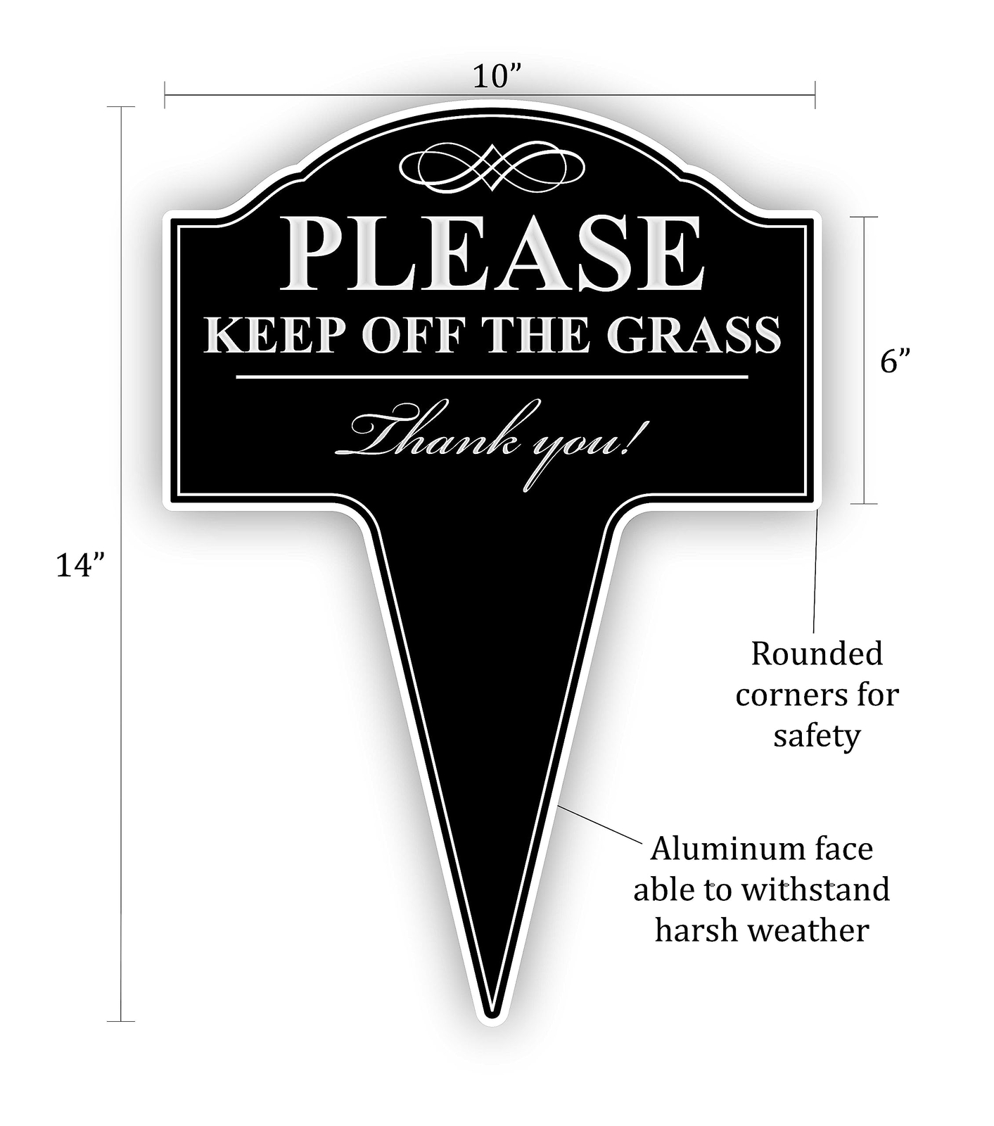 10×14 Inch Please Keep Off Grass Sign with Stakes for Yard Lawn Outdoor