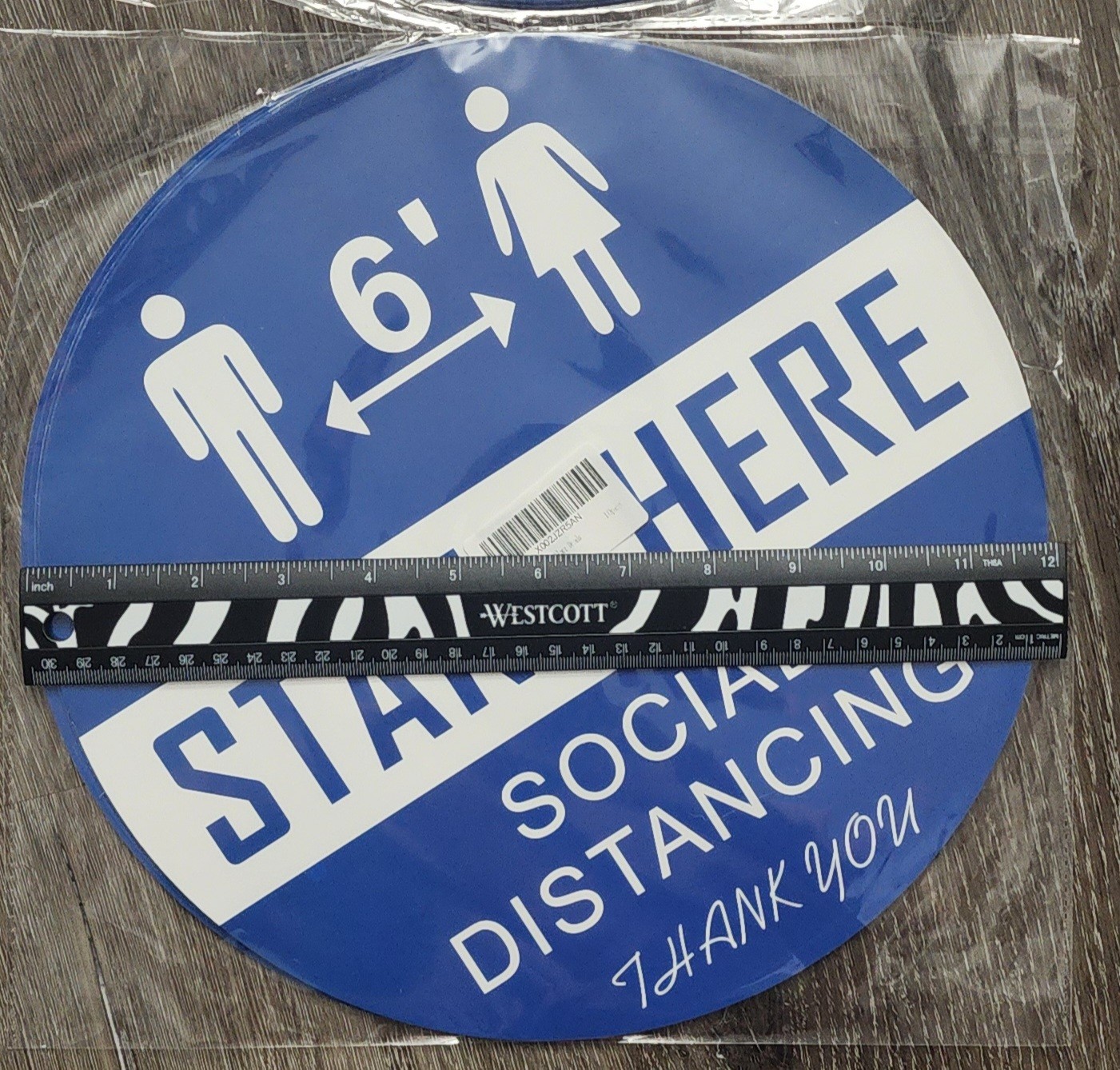 Social Distancing Floor Sign Decals – 52 Count – Round 12&Prime; Diameter