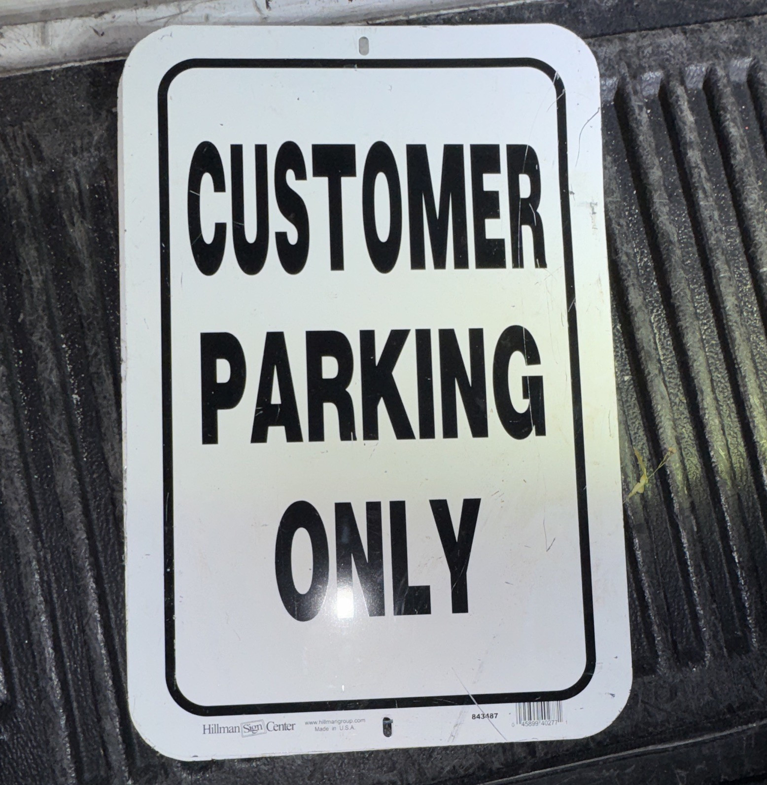 Set of (2) Customer Parking Only Exterior Sign White 12×18 Model 843487
