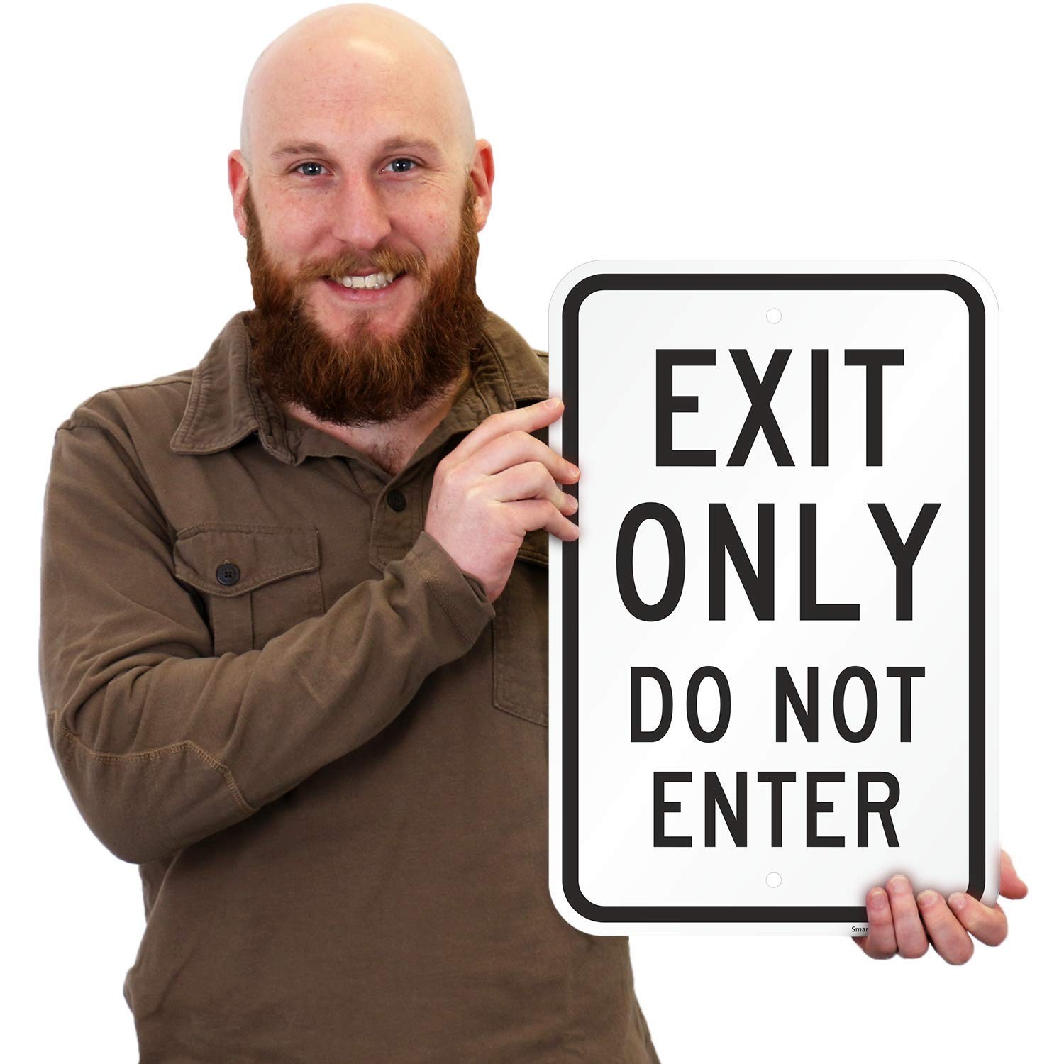 K6612AL12x18 Exit Only Do Not Enter Sign Aluminum Black White 12×18 Inch