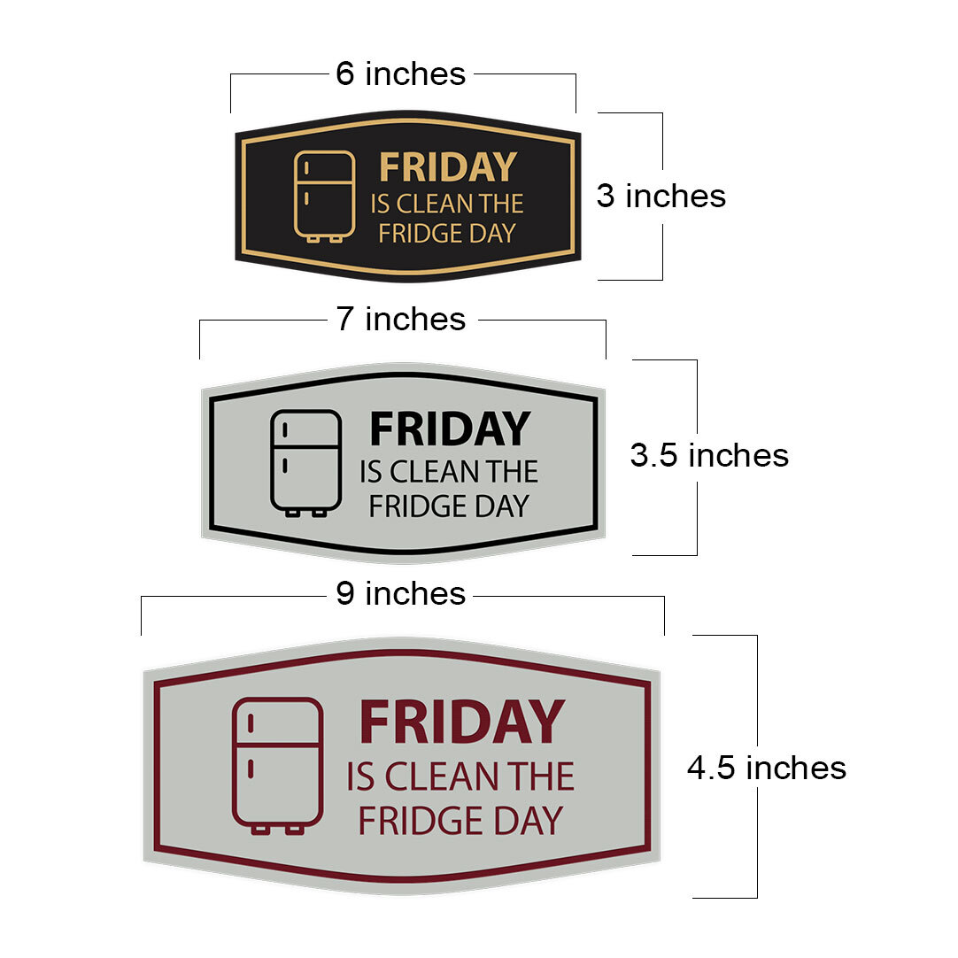 Signs ByLITA Fancy Friday Is Clean The Fridge Day Wall or Door Sign