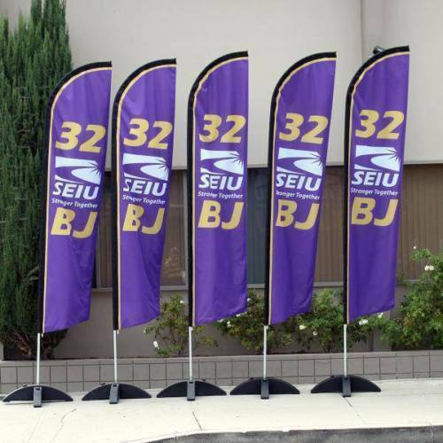 15&prime; Regular Print Custom Swooper Advertising Flag Feather Banner + Pole & Spike