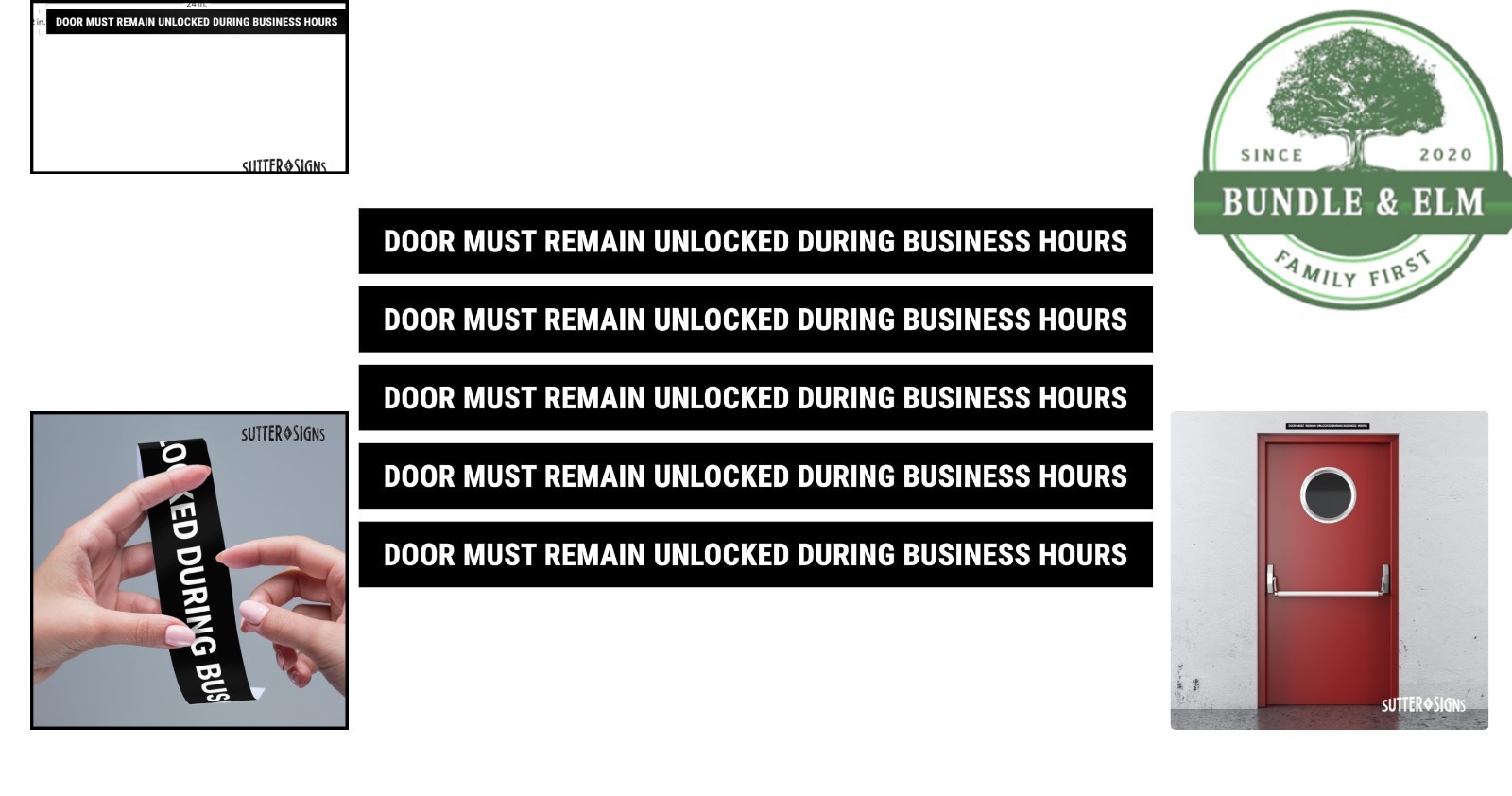 Weatherproof Business Sign Pack of 5 for Office Entrance Communication