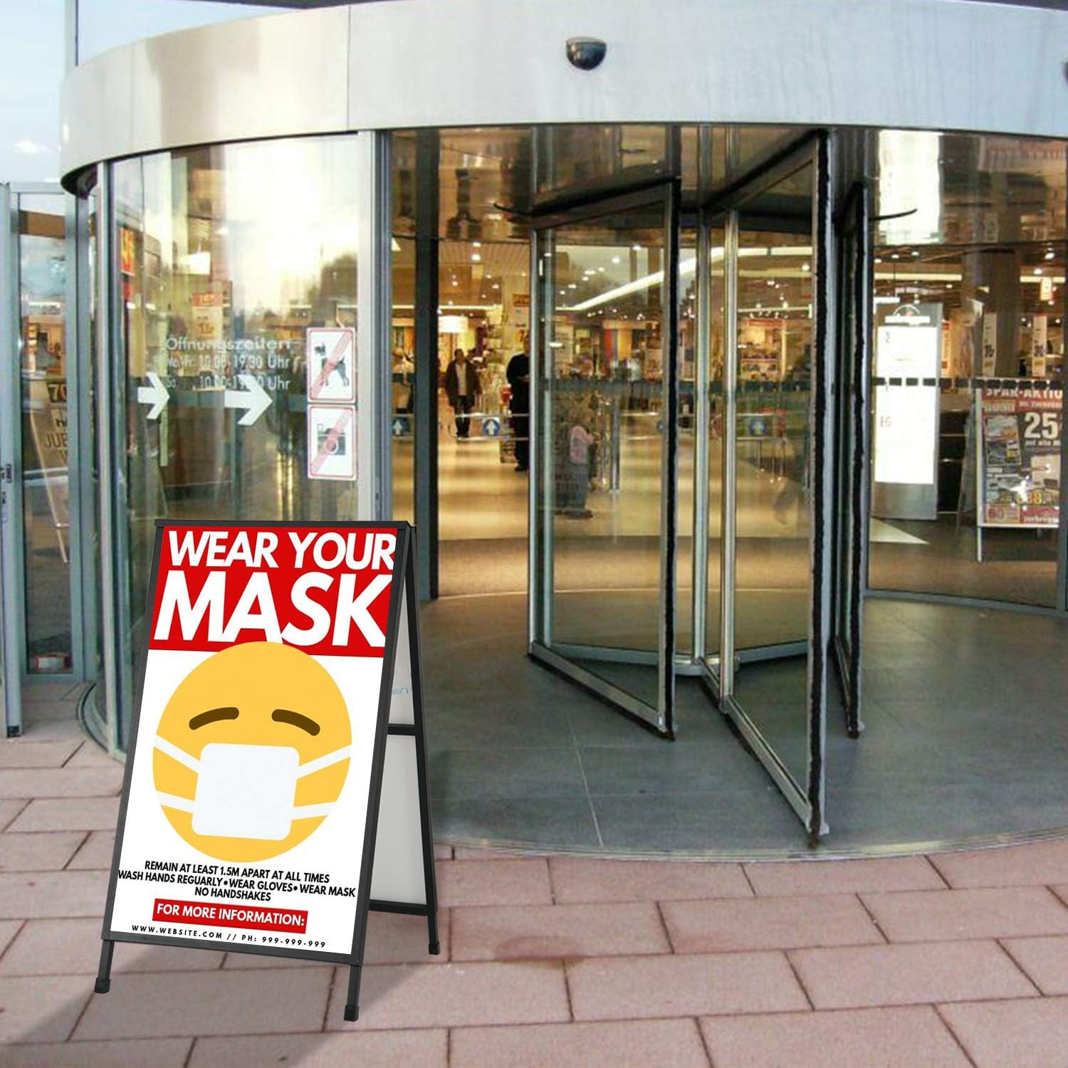 Heavy Duty A-Frame Sidewalk Sign 24 X 36 Inch, Portable Double-Sided Sandwich Bo