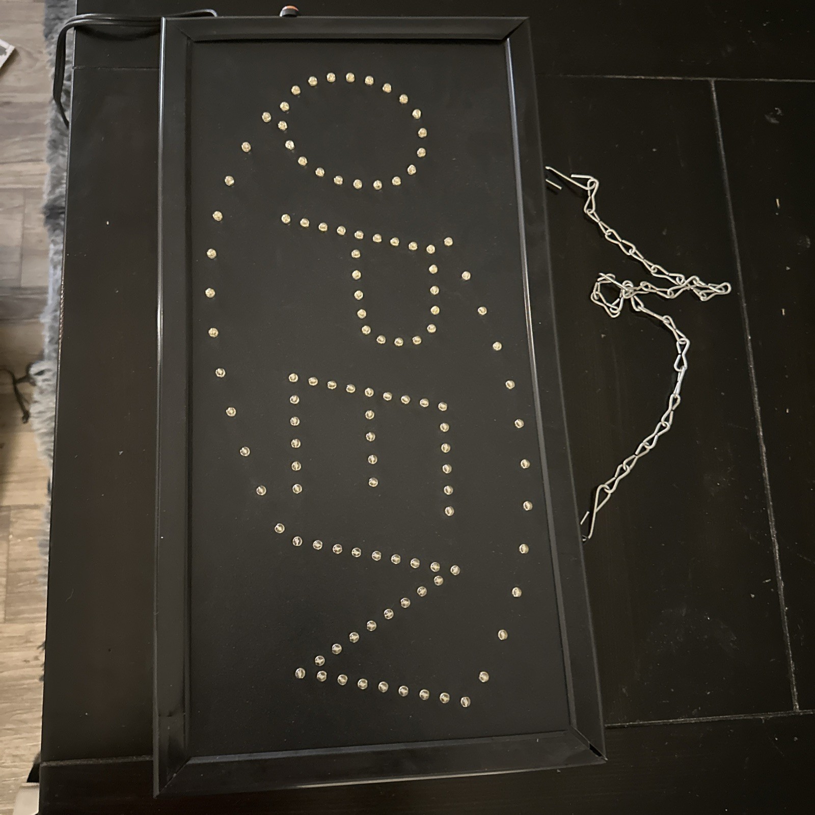 Unbranded 18.5&Prime; x 9.75&Prime; (inch) Black Multi Setting LED Light up Business Sign