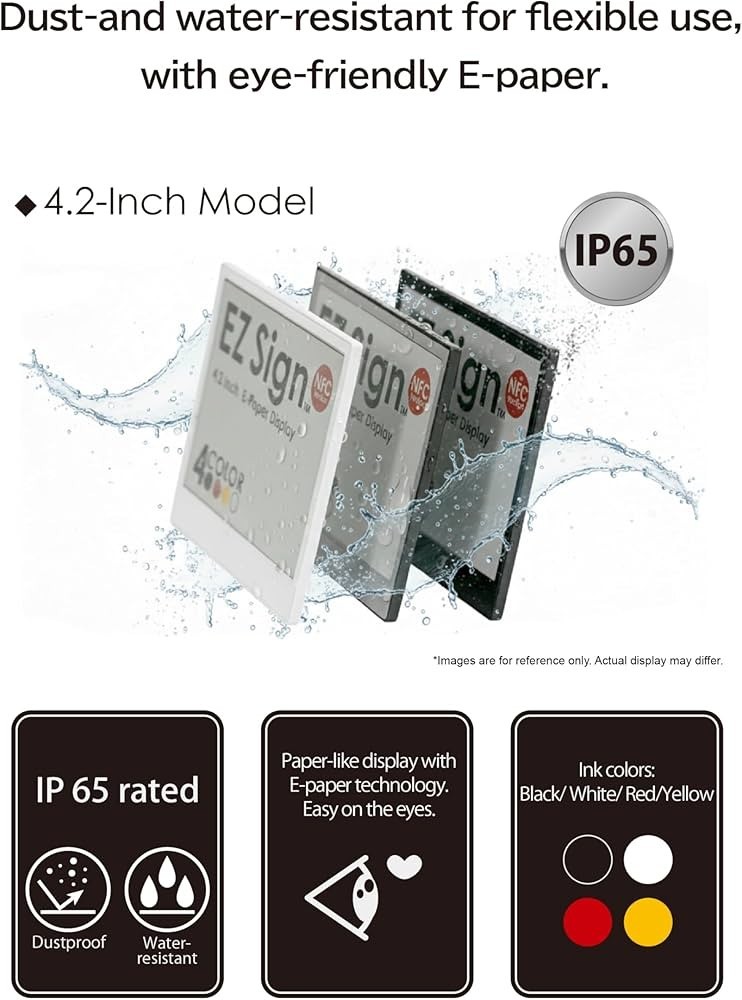 [Santek] EZ Sign NFC E-Paper Display – No Battery Required,4.2 Inch, Rewritable