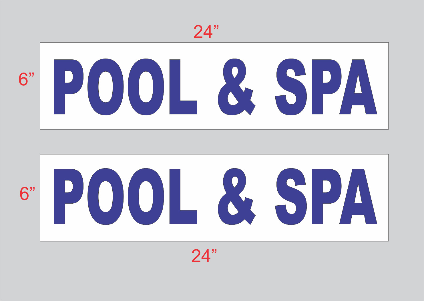 Pool & Spa BLUE 6&Prime;x24&Prime; REAL ESTATE RIDER SIGNS Buy 1 Get 1 FREE 2 Sided