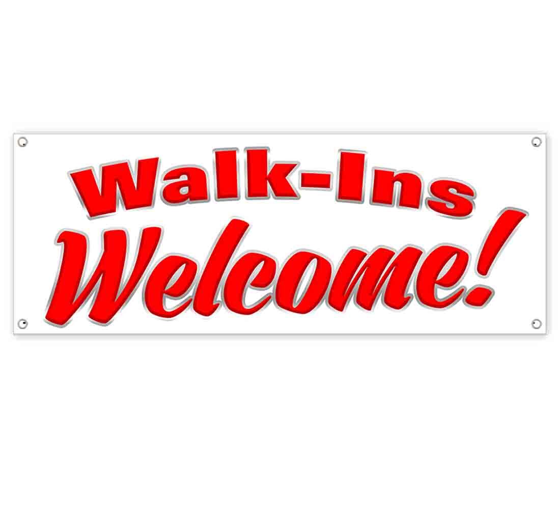 WALK INS WELCOME CLEARANCE BANNER Advertising Vinyl Flag Sign INV