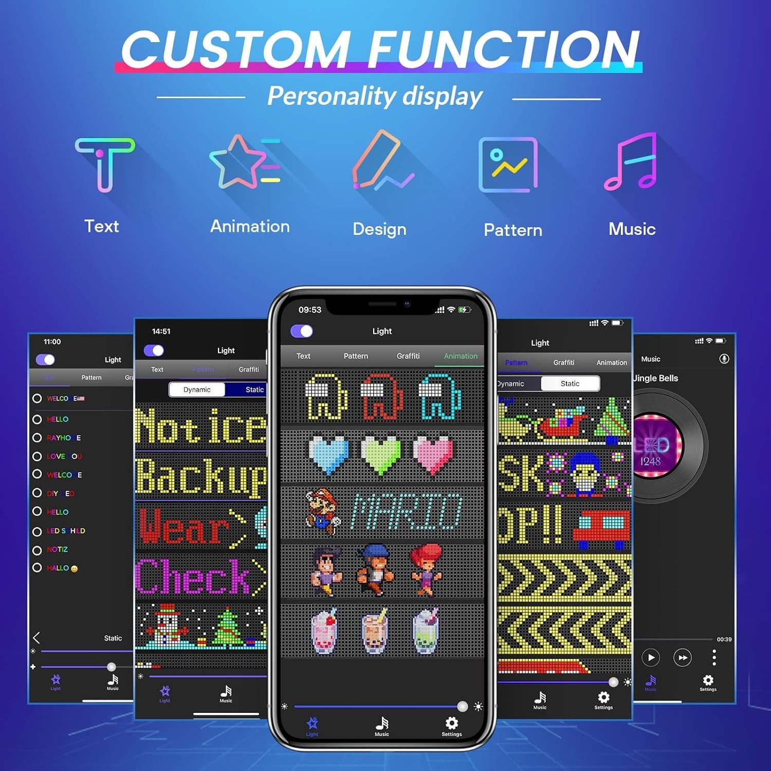 Portable 15 »x4 » LED Sign with App Control: Ideal for Parties and Promotions