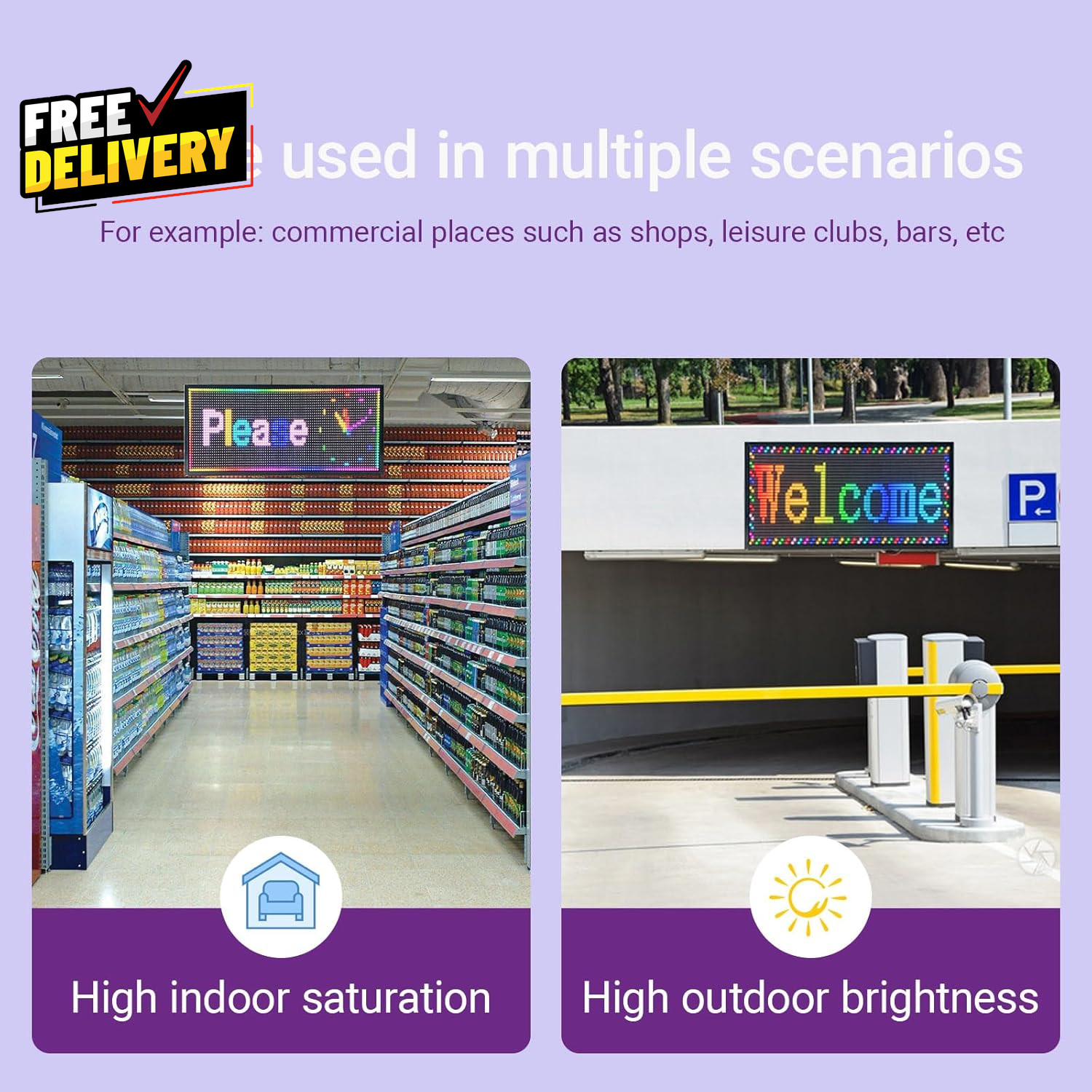 26×14 Programmable Scrolling LED Sign Waterproof Digital Display Board for Wall…