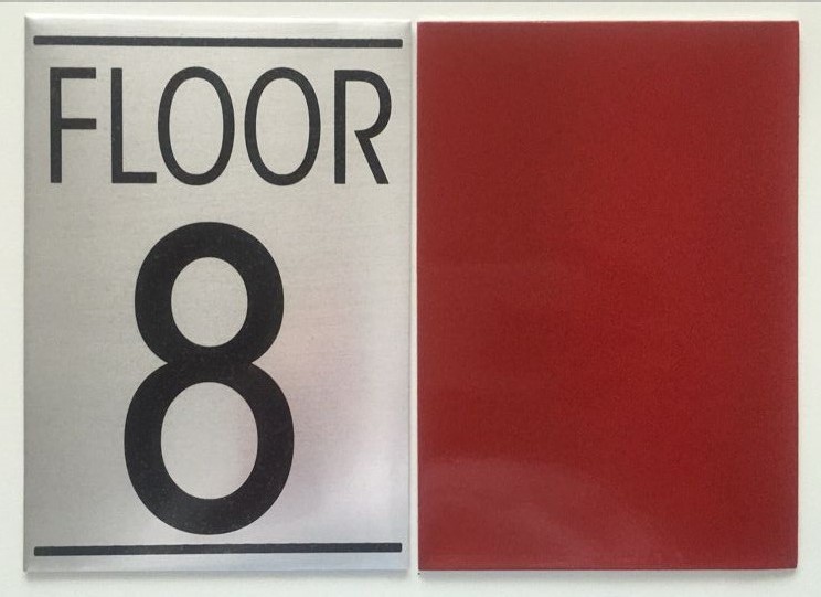FLOOR NUMBER EIGHT (8) SIGN – BRUSHED ALUMINUM (ALUMINUM SIGN ……-REF24-1027