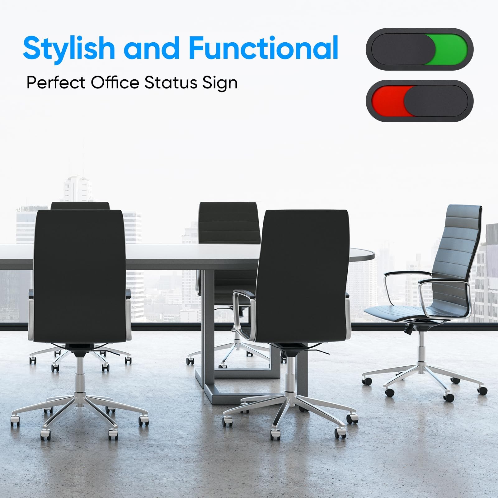 12 Pack Magnetic Privacy Sign for Office Door, Blank Red Green Slider Indicat…