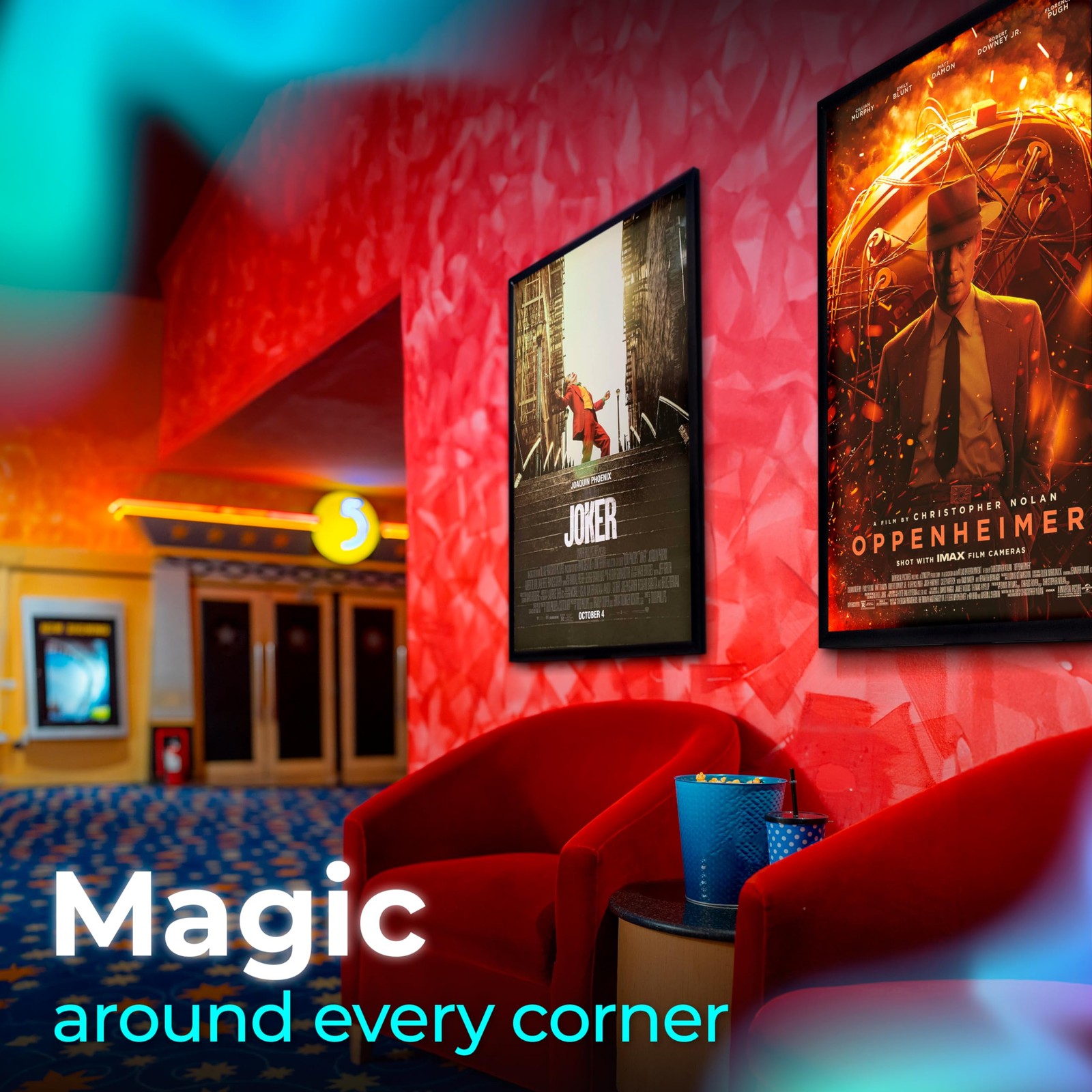 NexaFrame LED Backlit Movie Poster Frame – 24 x 36 Black Cinema Box for Poste…