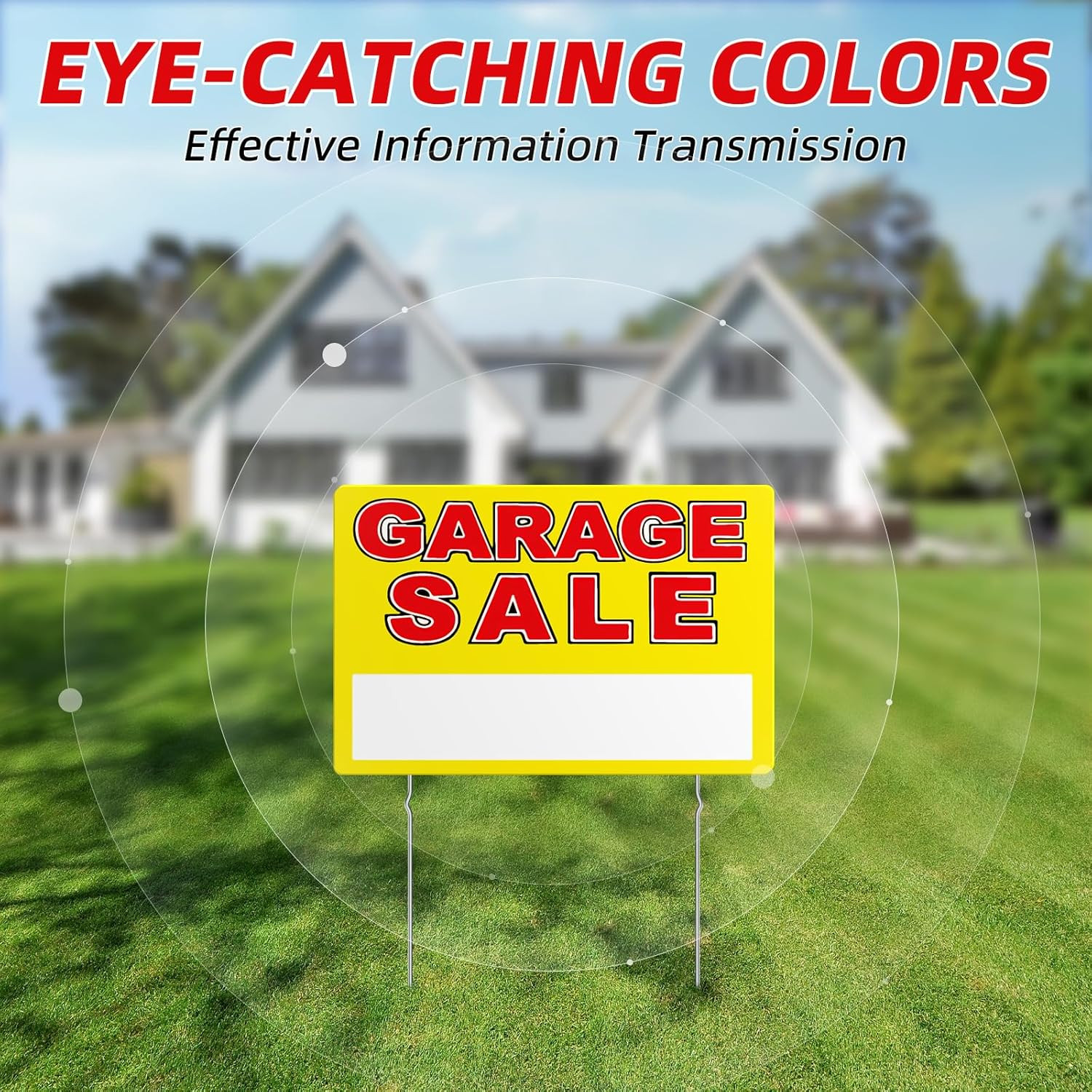 Garage Sale Sign, Large Size 24&Prime; X 16&Prime; Garage Sale Signs with Stakes, 3PCS Doubl
