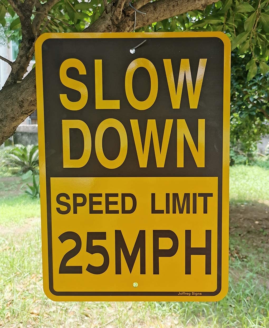 Slow Down Speed Limit 25 MPH Sign17 x12 InchesReflective Aluminum 2 Pack