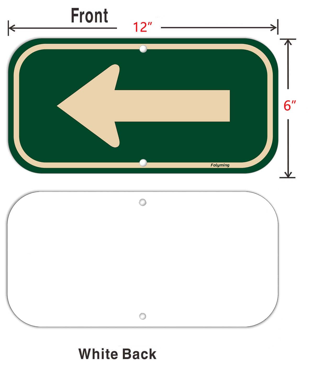 2 Pack Left Arrow Signs 12 X 6 Inches Arrow Signs Metal Reflective Sturdy Rust A