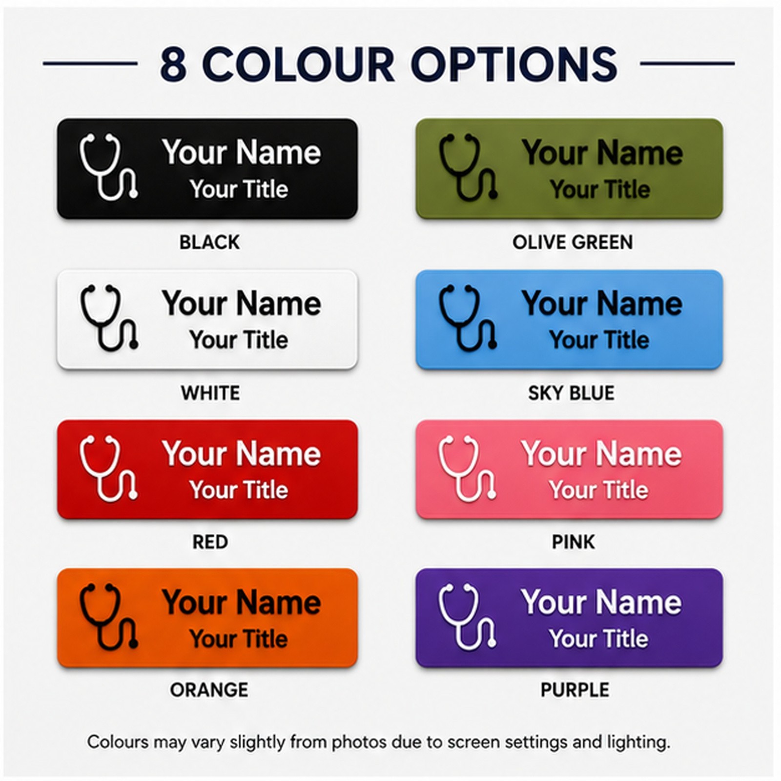 Personalised Magnetic Name Badge 3D Printed Nurse Doctor Teacher Name Tag