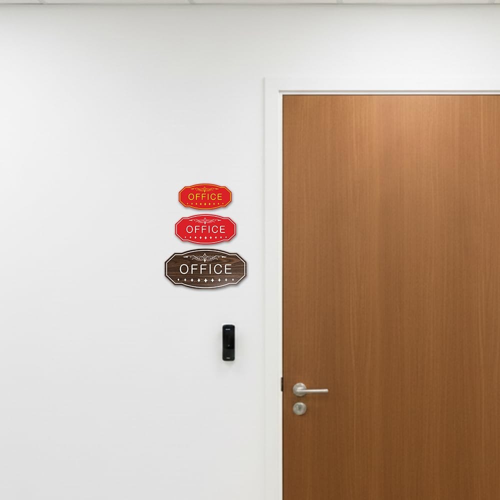 Office Victorian Door/Wall Sign (Black/Gold) – Large 5&Prime; x 10&Prime;