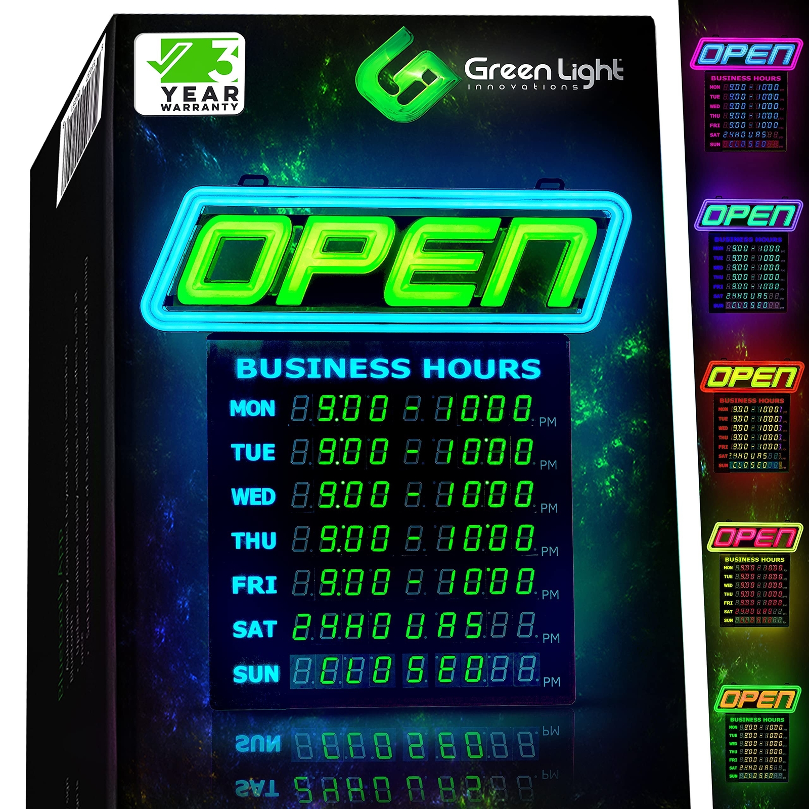 GLI Led Open Sign with Business Hours – Stand Out with 1000’s Color