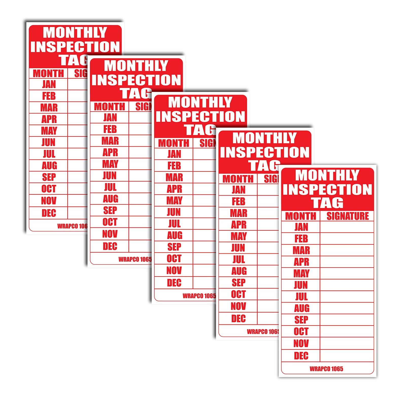 Monthly Inspection Tag 5&Prime; x 2&Prime; (5 Pack) Self Adhesive Vinyl Sticker Decal Ind…