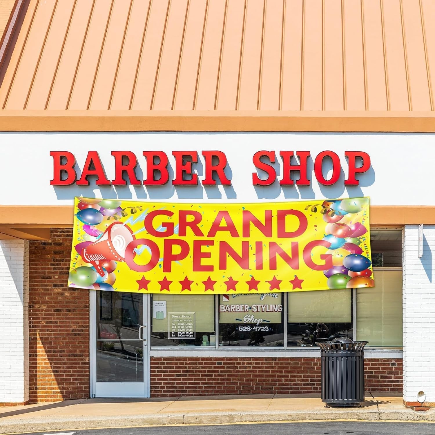Grand Opening Banner 3×10 ft Oxford Cloth Sign Plus Rope Shop Celebration Decor