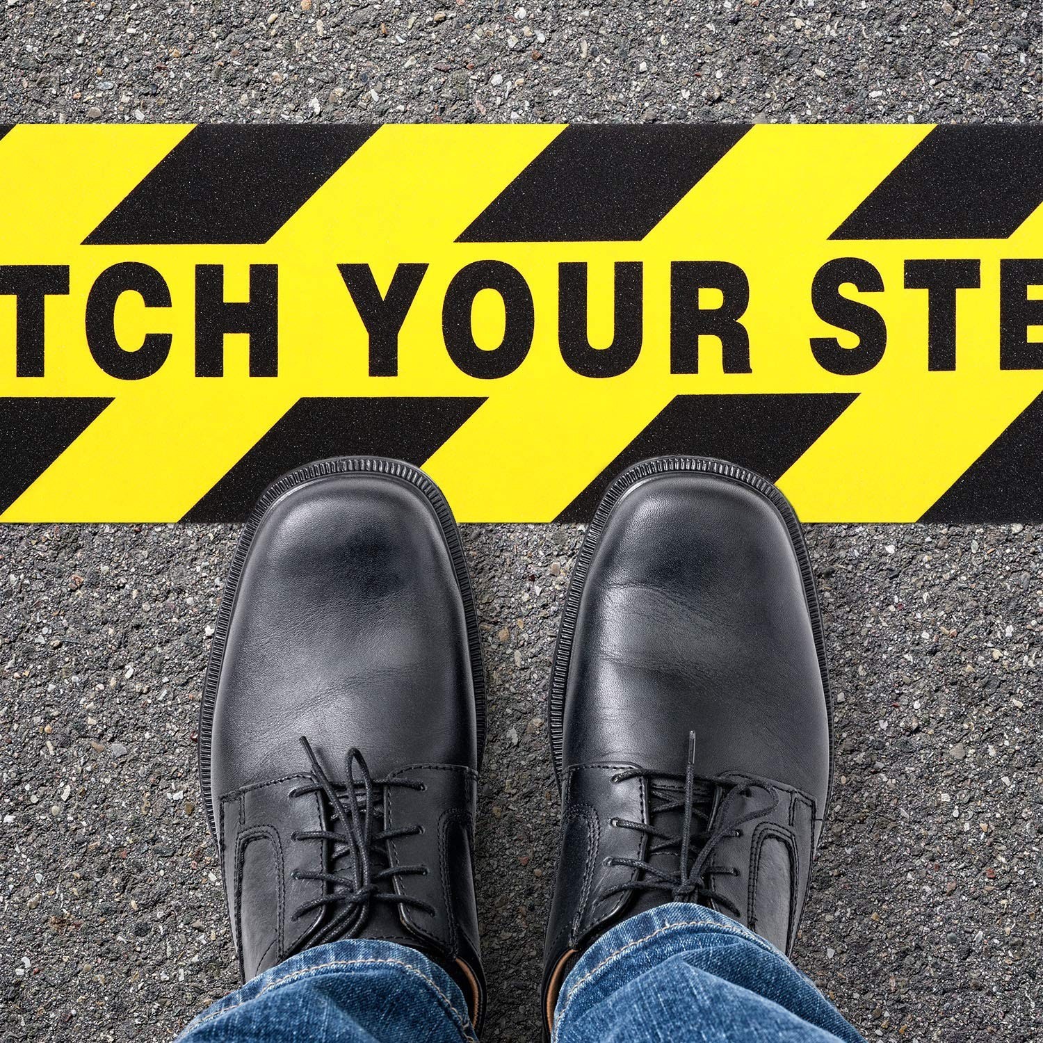Pack 6×24 Inch Watch Your Step Floor Warning Stickers Anti Slip Adhesive Tape