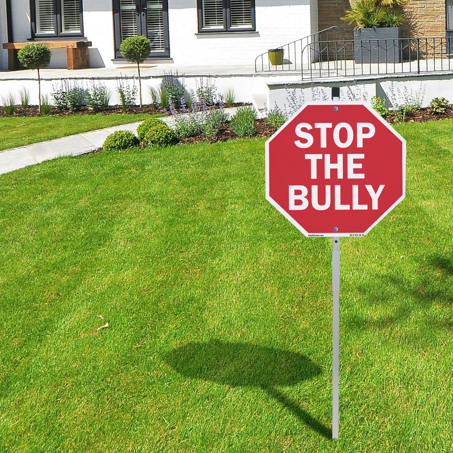 Stop The Bully Octagon Sign With Stake Weather Resistant UV Protected