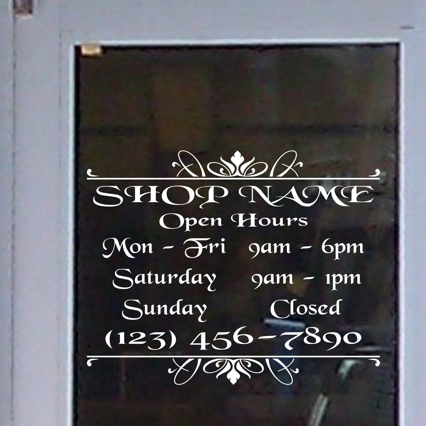 Custom Store Shop Name Vinyl Decal Business Restaurant OPEN HOURS Sign BS015A