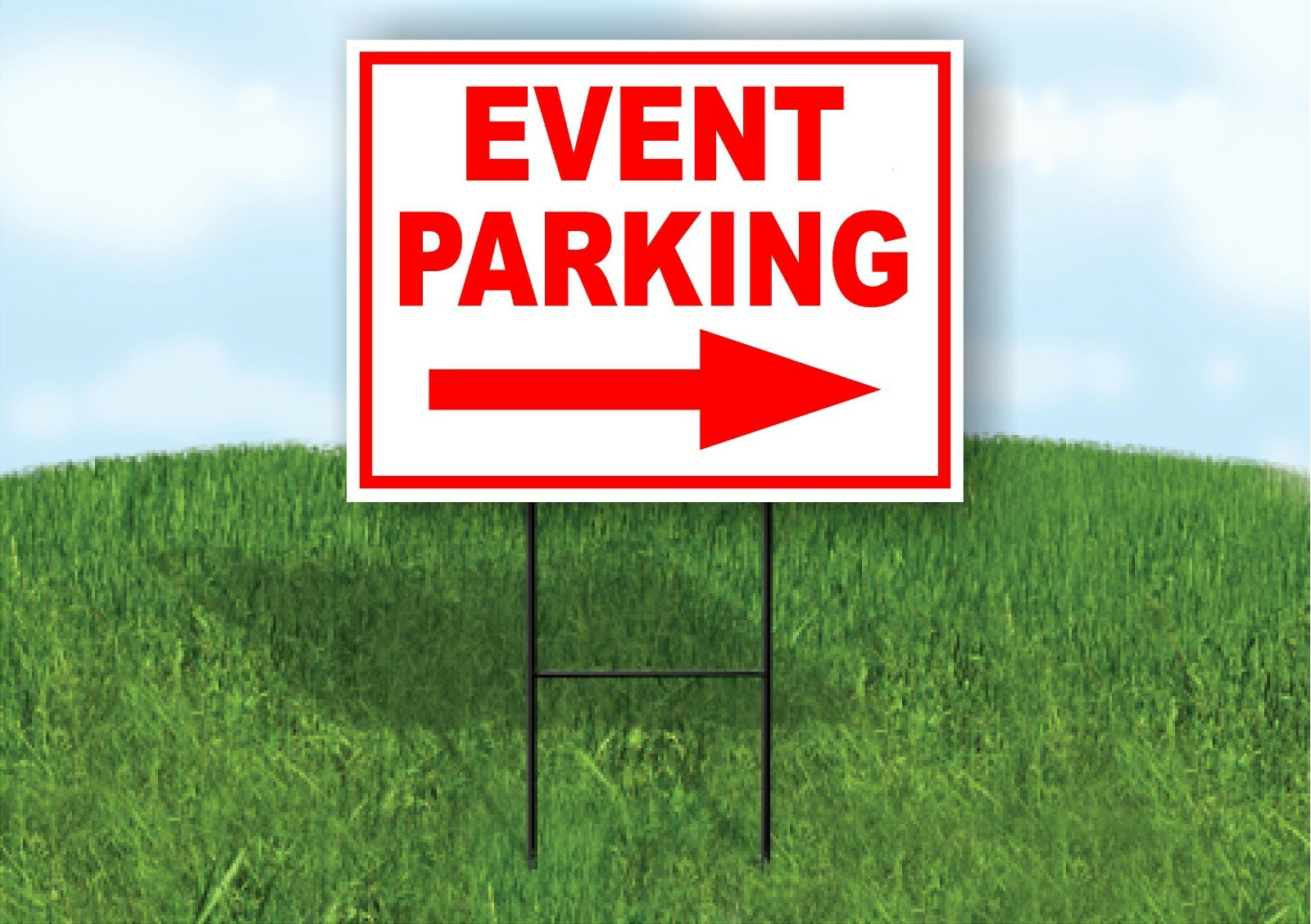 EVENT PARKING RIGHT arrow red Yard Sign Road with Stand LAWN SIGN Single sided