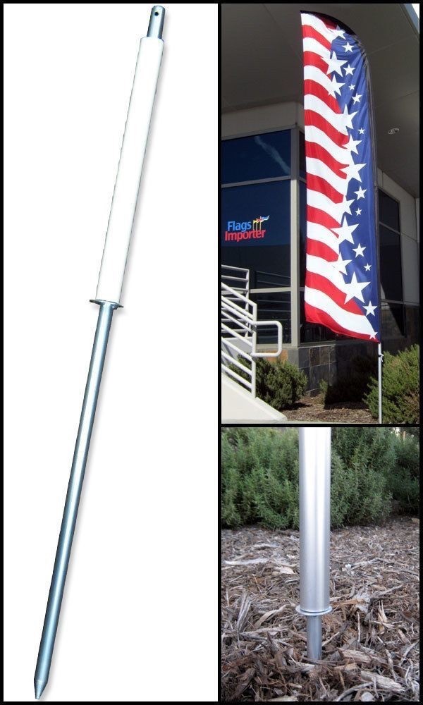 16FT ADVERTISING SUPER FLAG POLE & ECONOMY GROUND SPIKE BASE (flag not included)