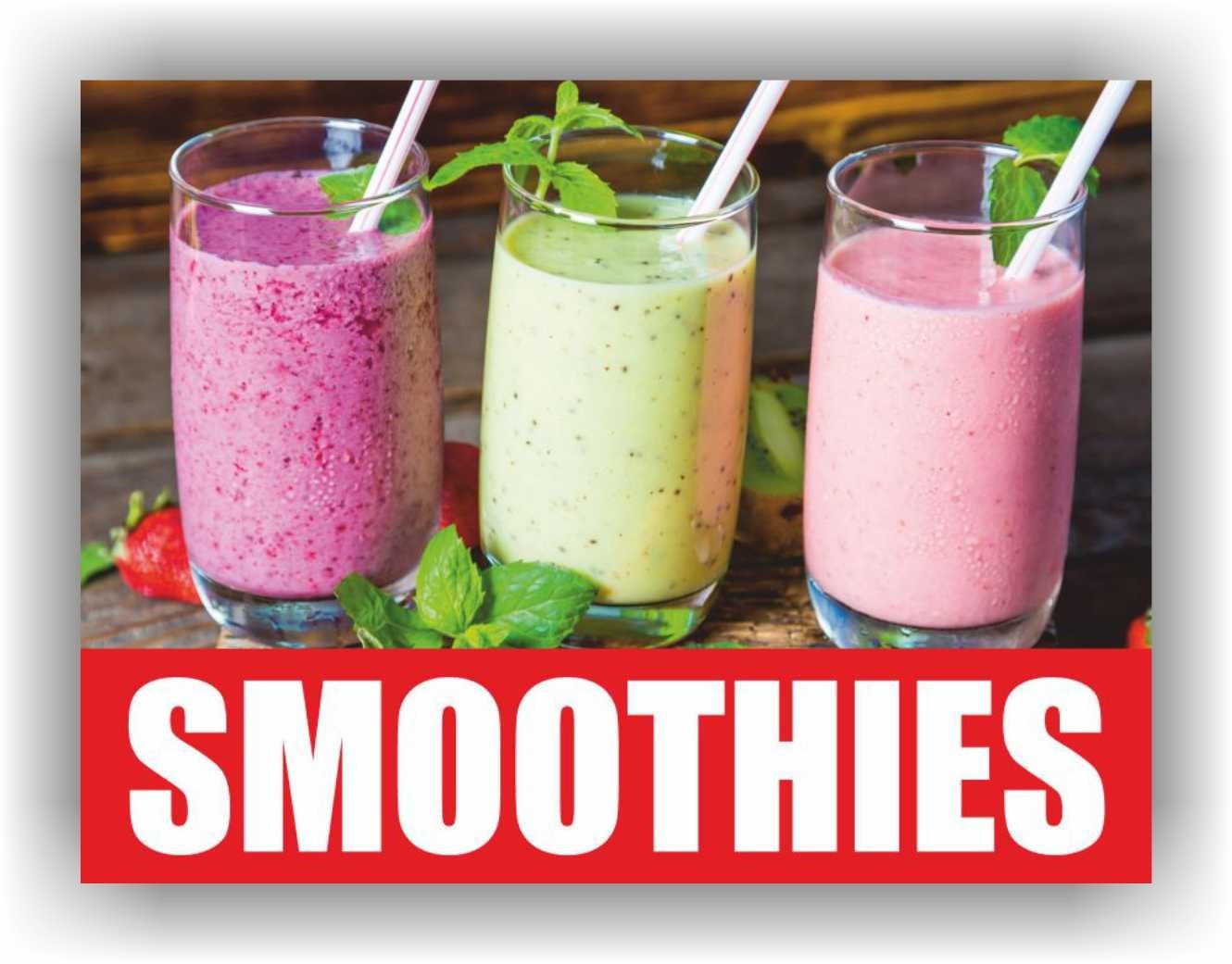 SMOOTHIES Yard Sign Corrugate Plastic H-Stakes Health Food Fresh Fruits Tea Bar